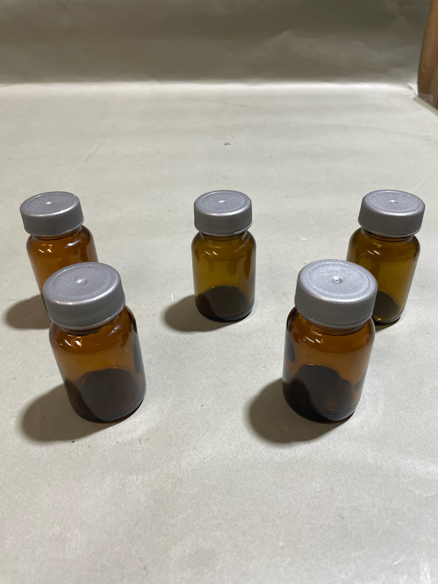 Amber Glass Bottle Set of 5