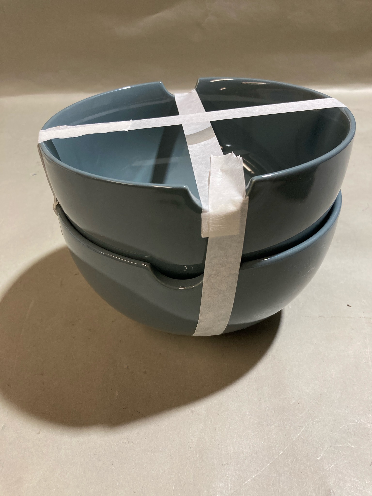 Blue Gray Set of Two Bowls