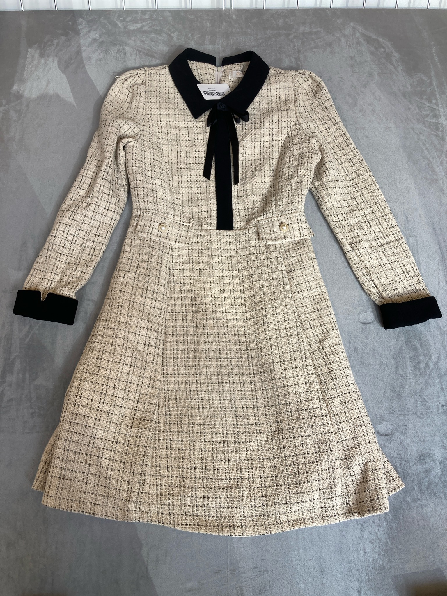 Sister Jane Cream Textured Fit and Flare Dress