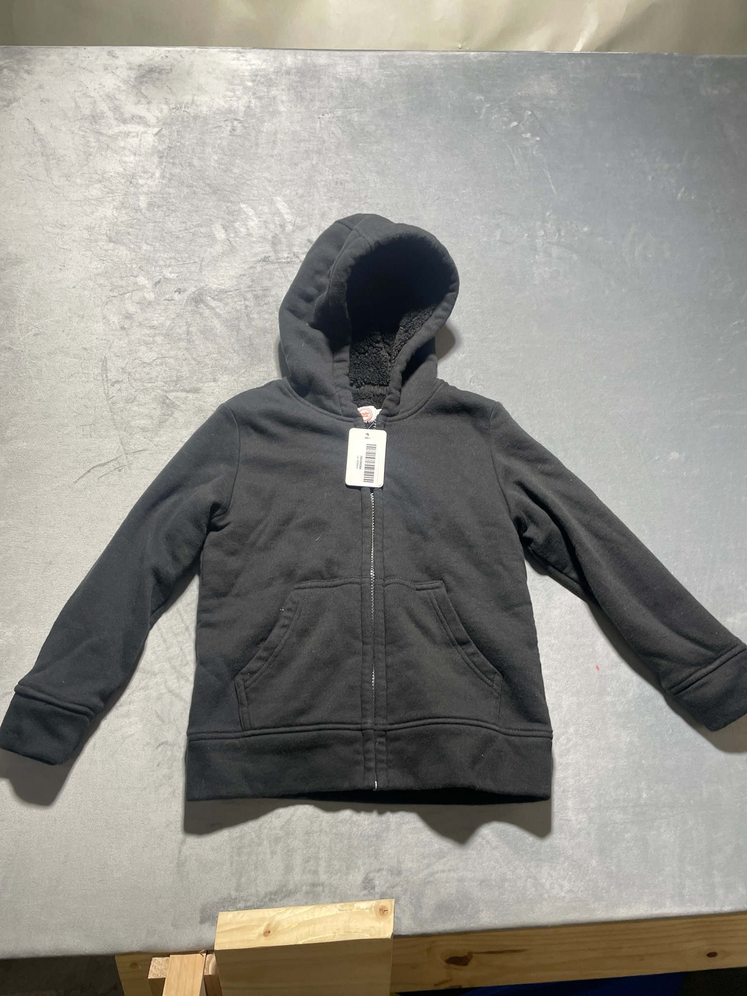 Wonder Nation Black Sherpa-Lined Hoodie