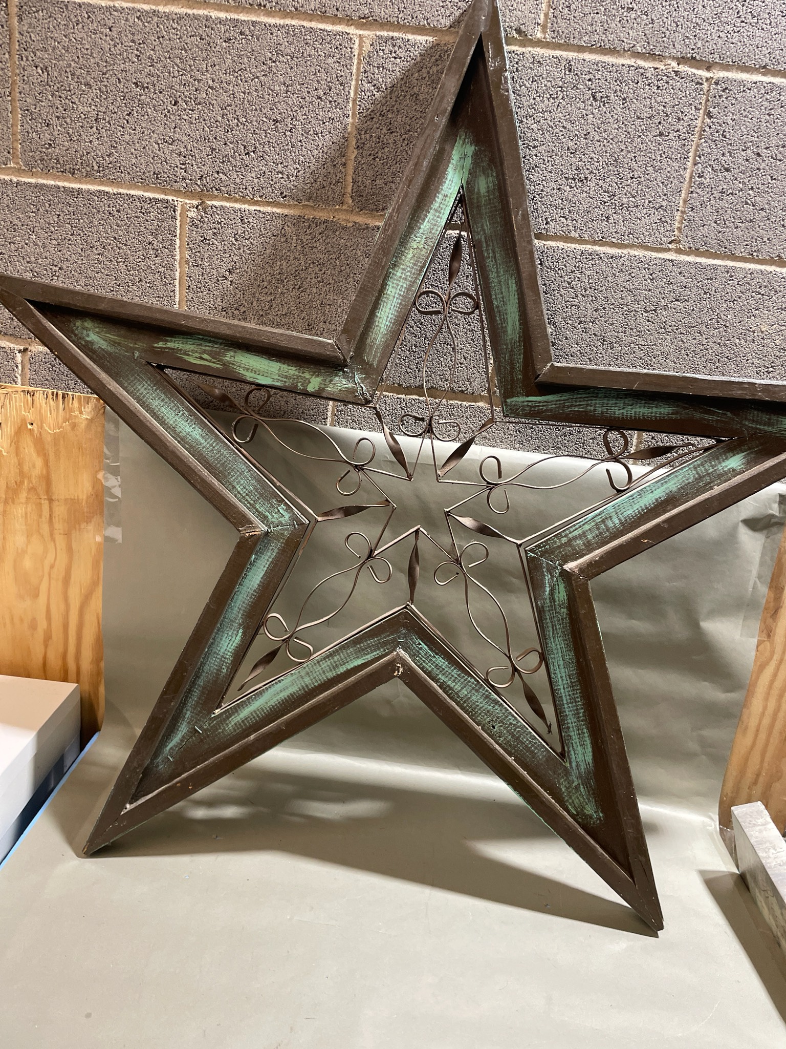Brown Teal Ornamental Star Decor