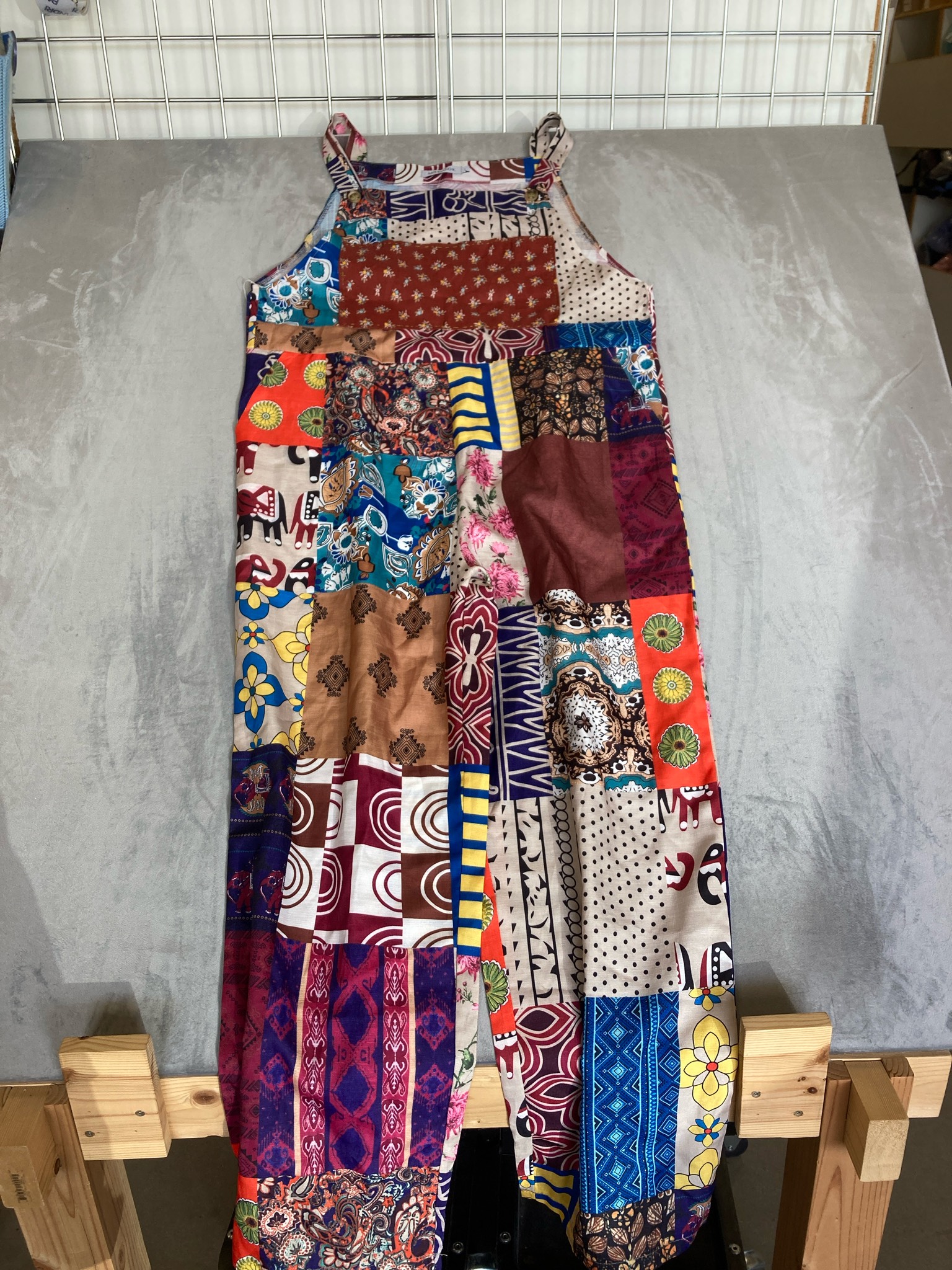 Miss Look Multicolored Patchwork Jumpsuit Size L