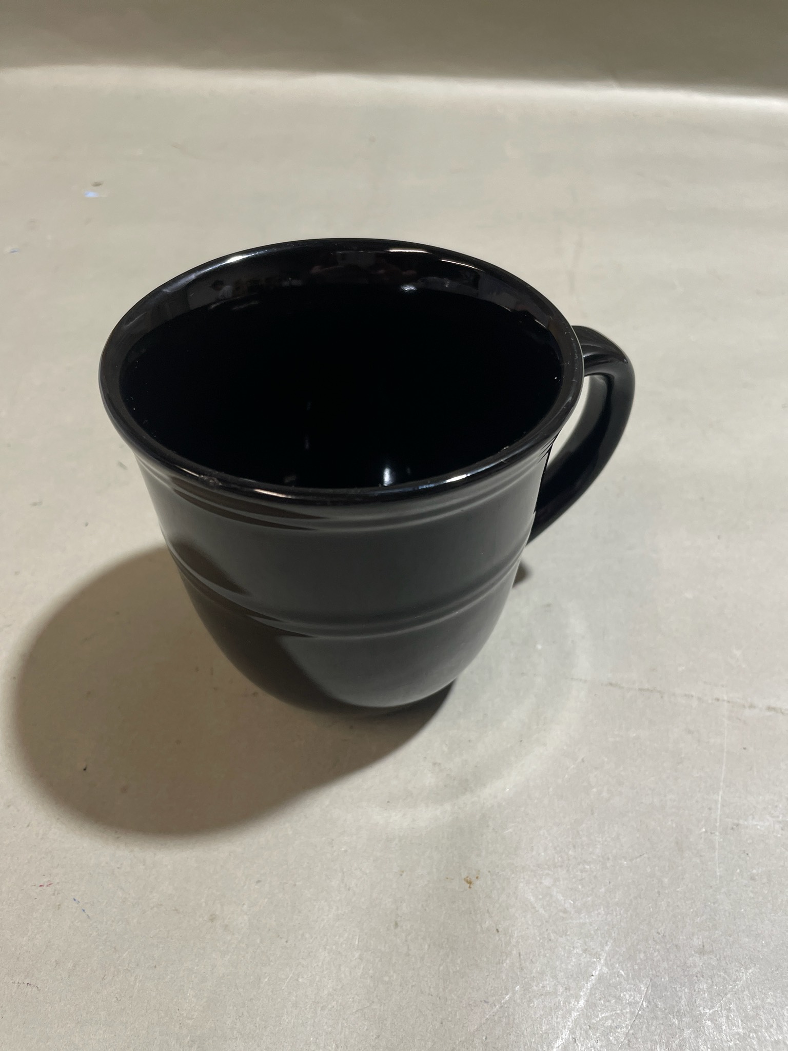 Black Ridged Coffee Mug