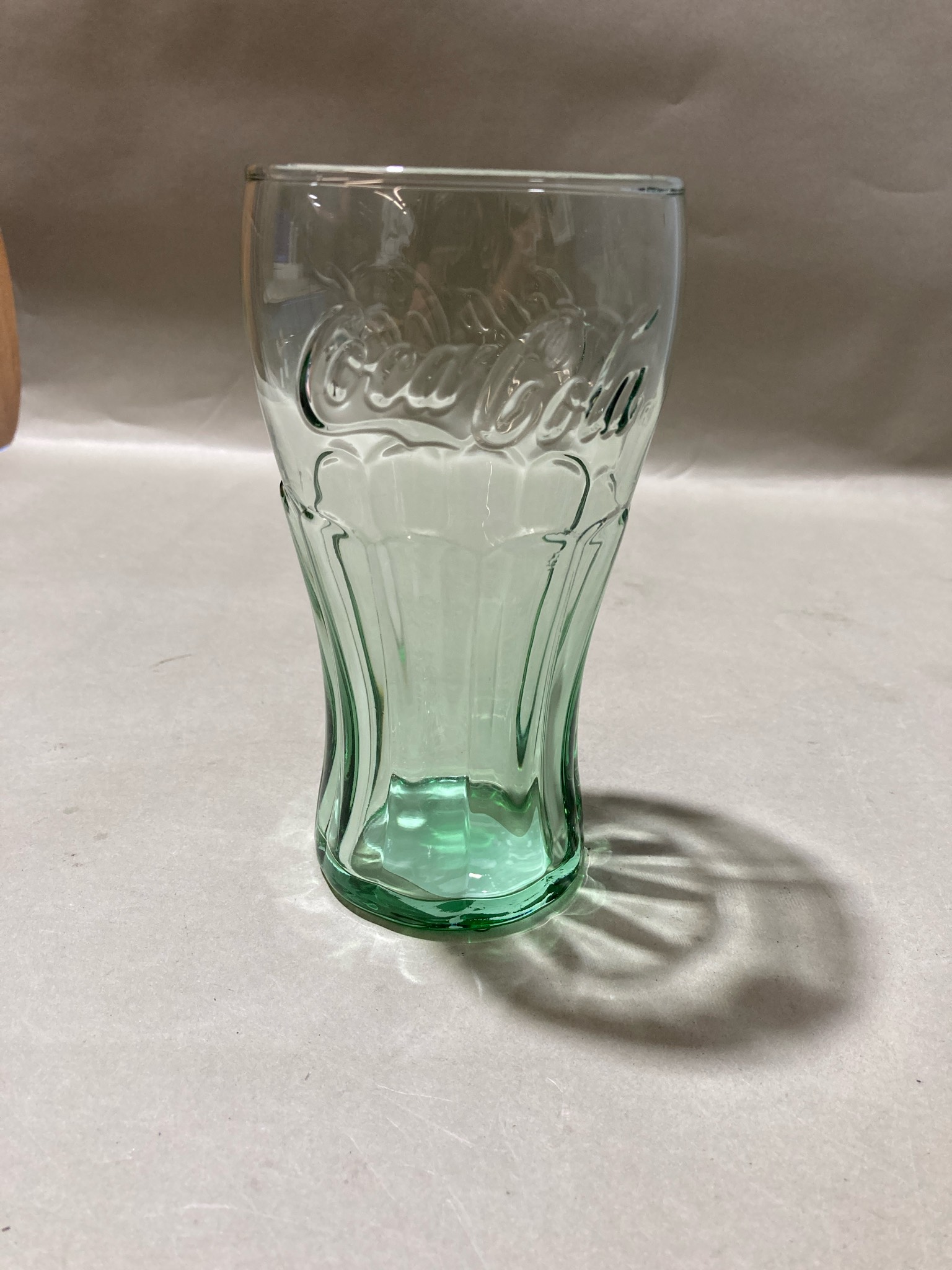 Coca-Cola Pale Green Embossed Glass Tumbler