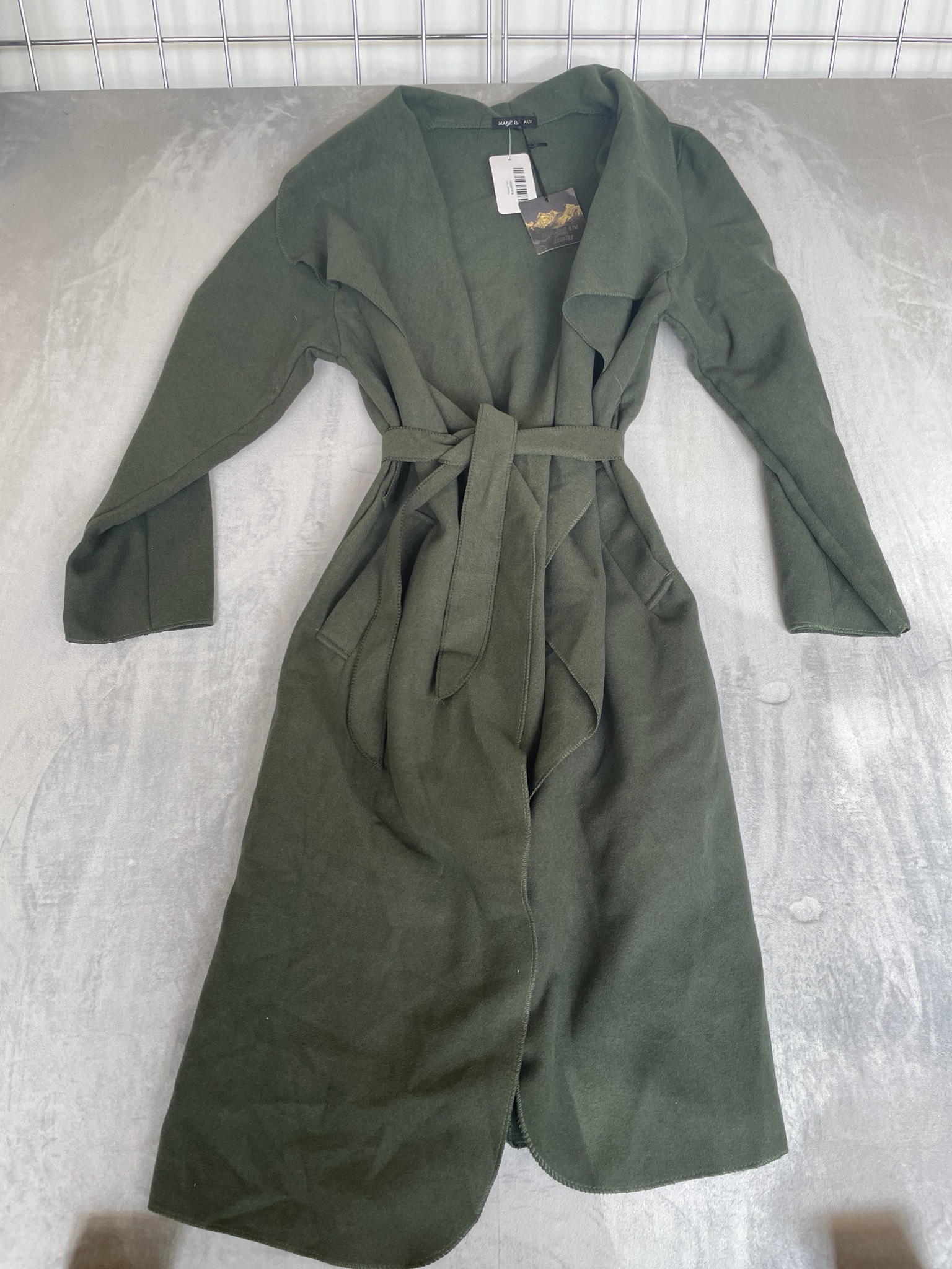 Dark Olive Green Wrap Coat