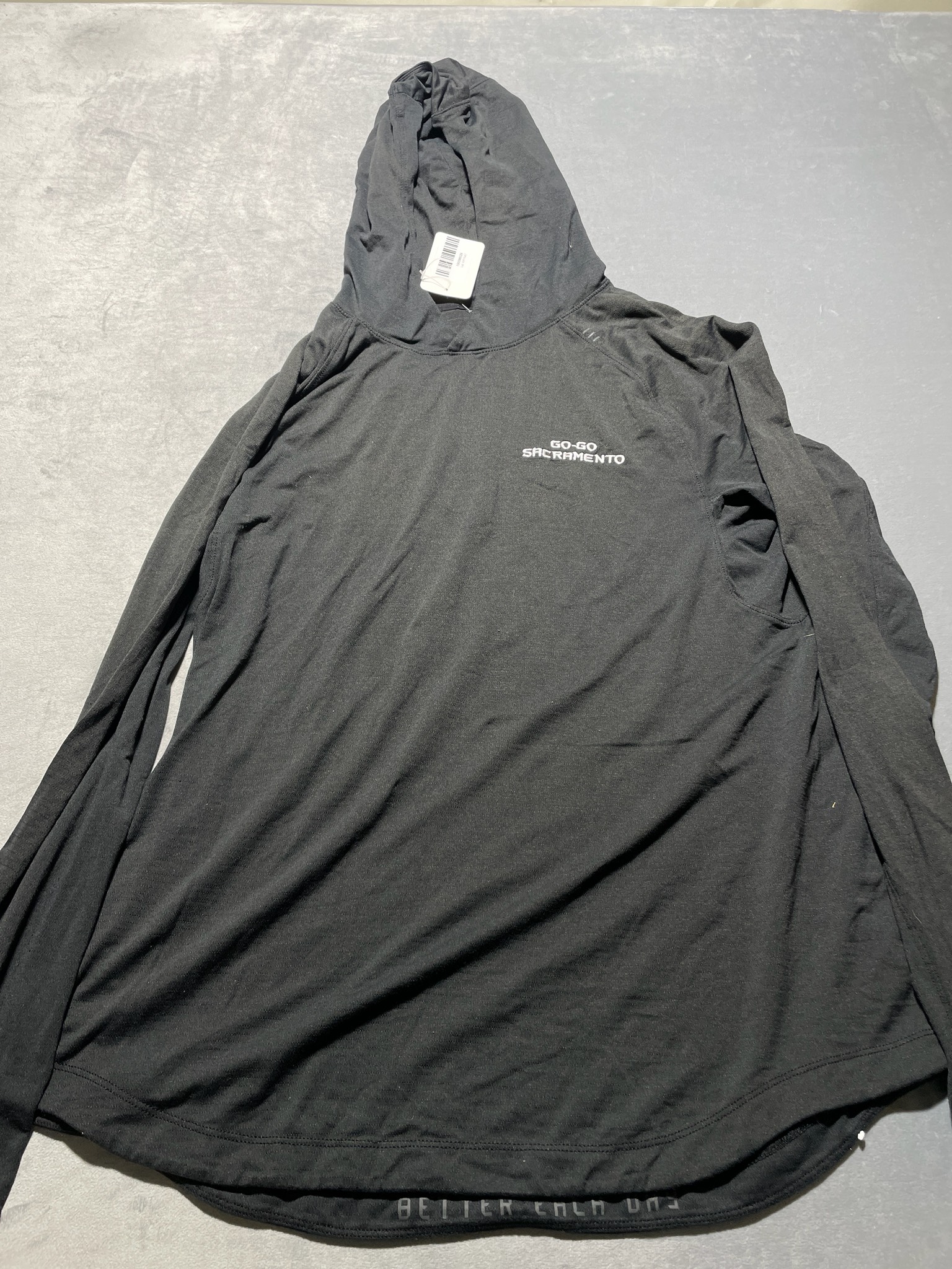 Black Long Sleeve Hooded Athletic Pullover
