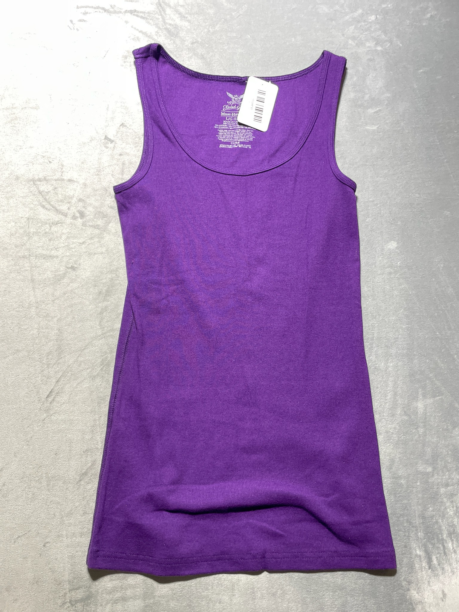 Jaded Glory Purple Cotton Blend Tank Top Size 12-14