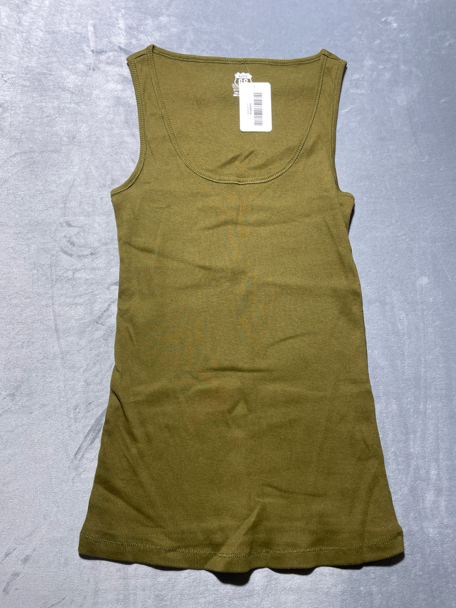 Olive Green Cotton Graphic Tank Top Size L/G