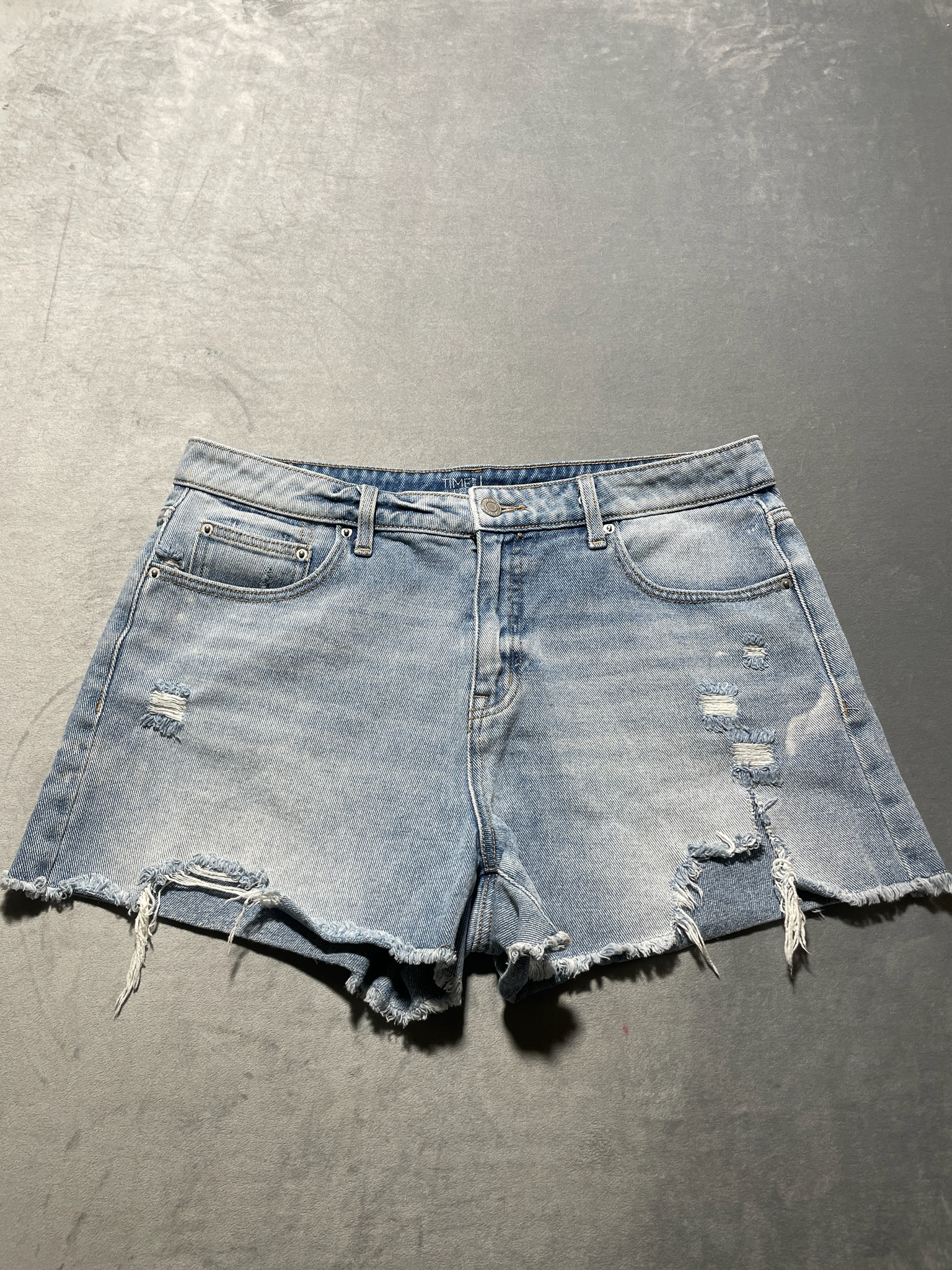Light Blue High Rise Denim Shorts