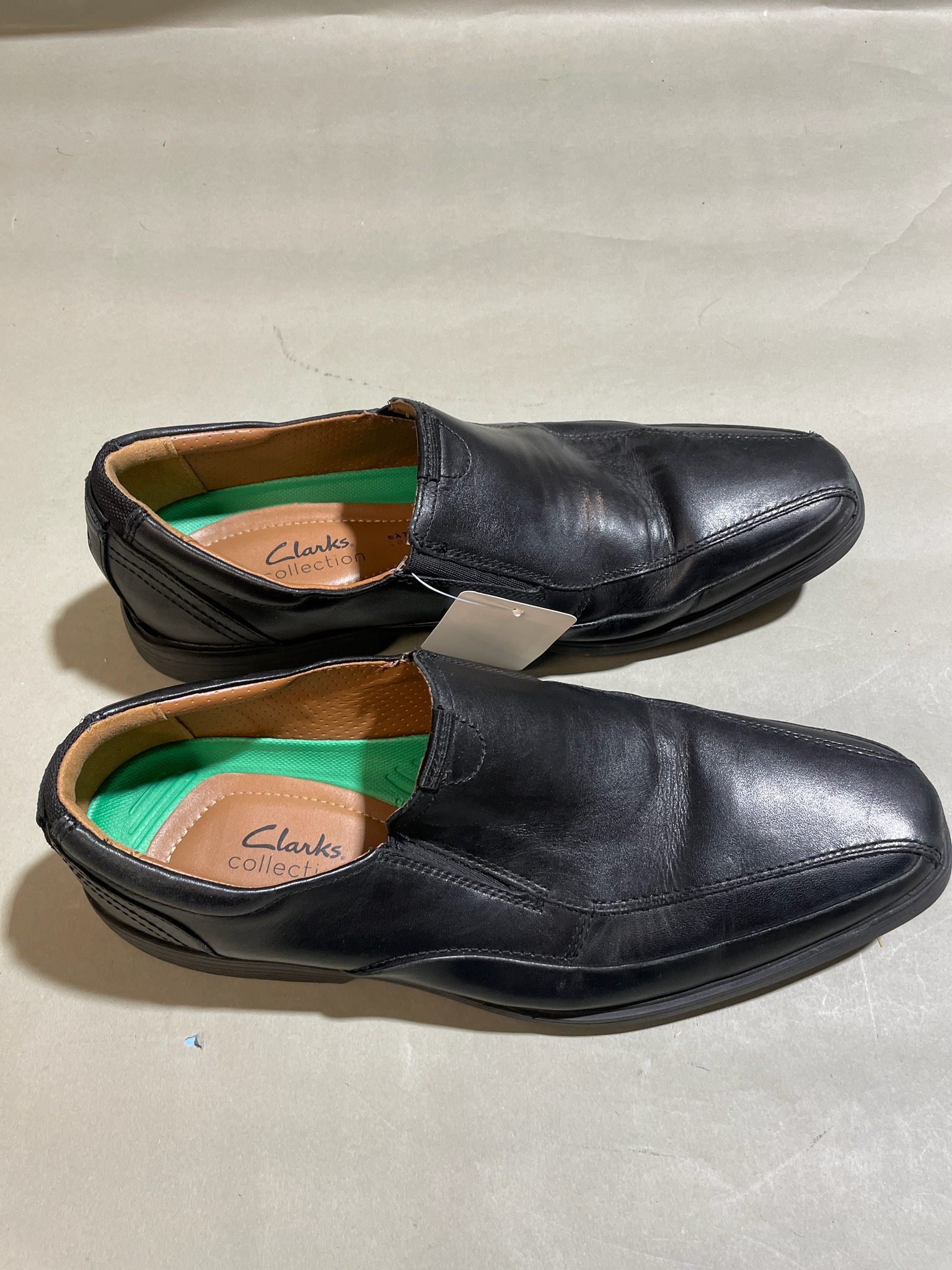 Clarks Black Stitched Slip-On Loafers
