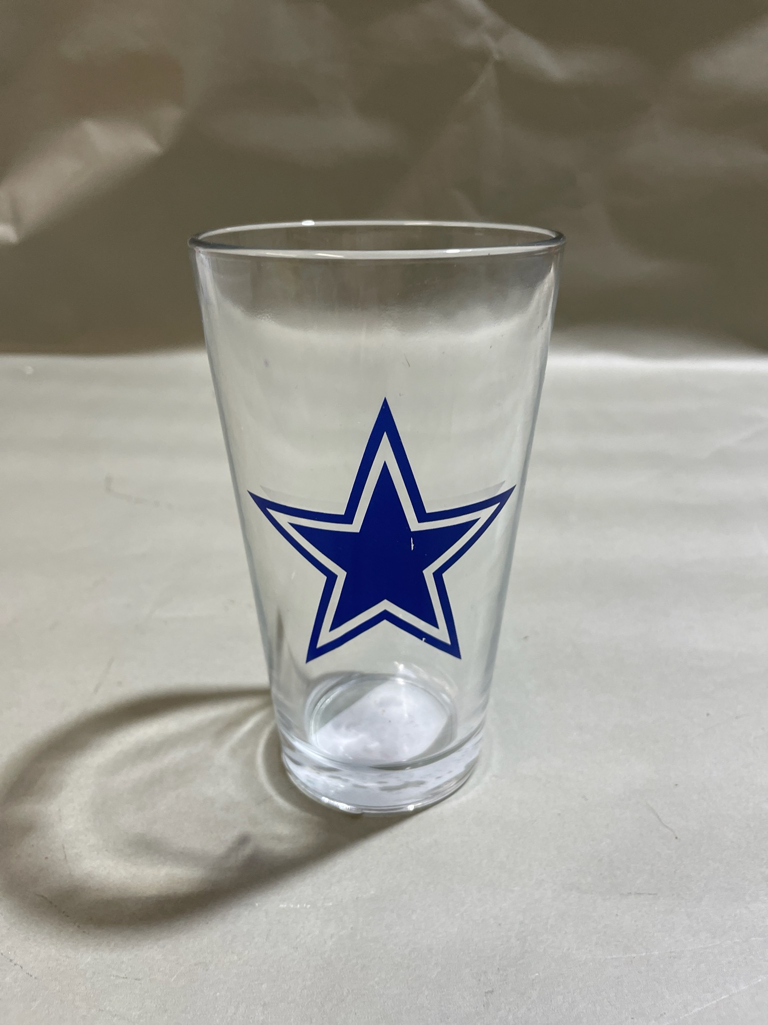 Clear Blue Star Logo Drinking Glass