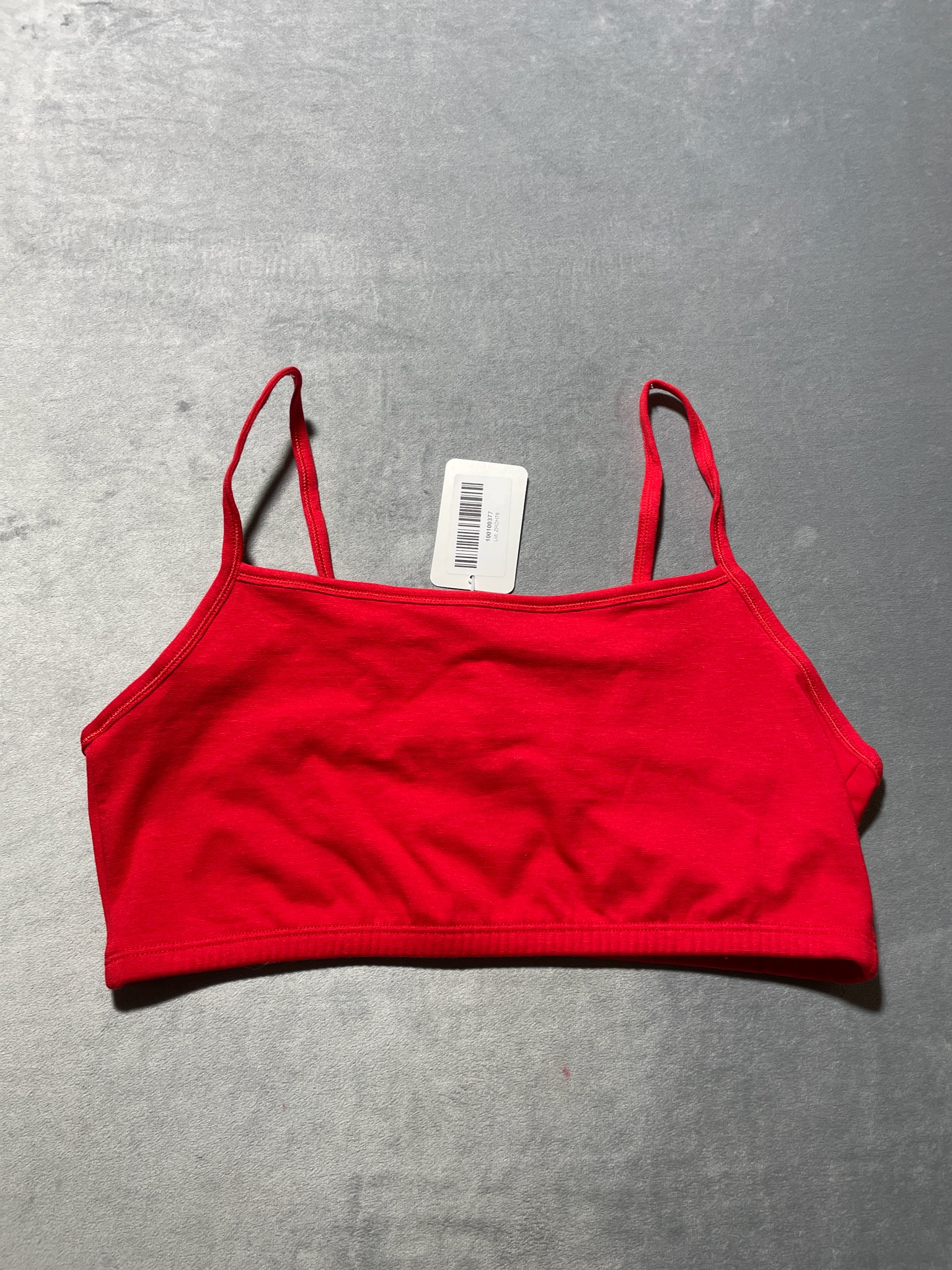 Fruit of the Loom Red Cotton-Spandex Cropped Camisole Size Size 40