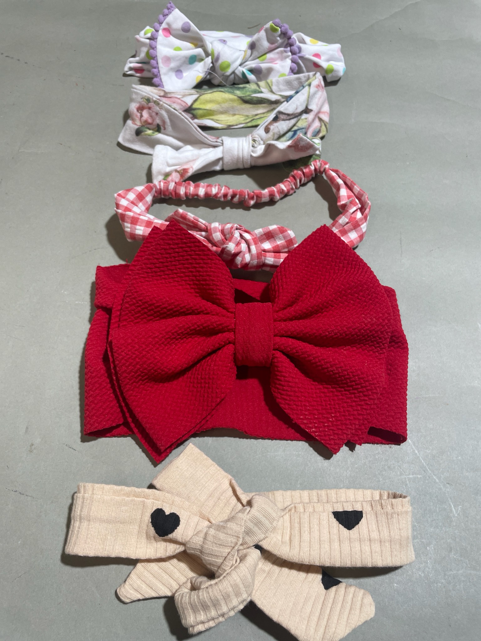 Multicolor Bow and Knotted Headband Set