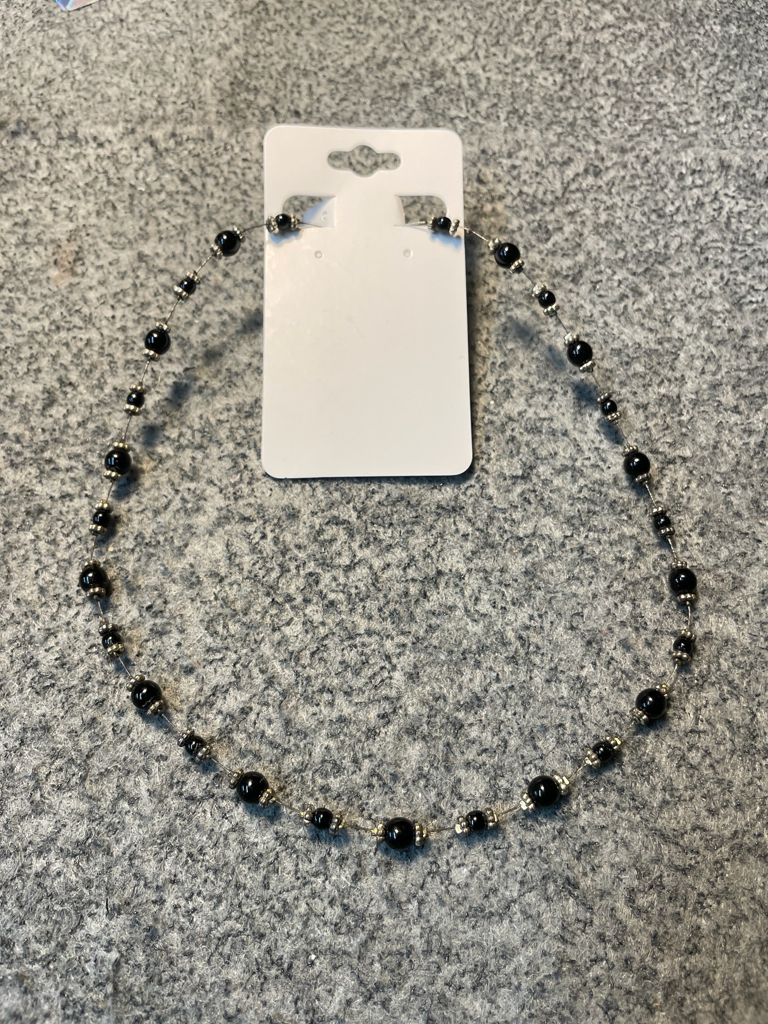 Black Graduated Beaded Necklace