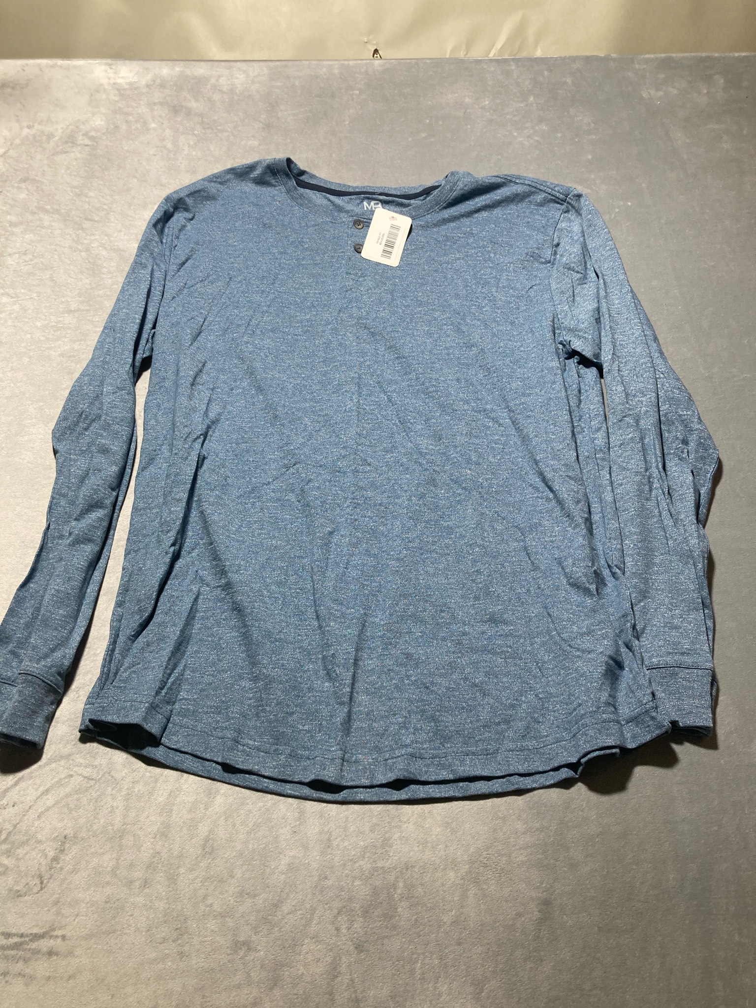 Michael Brandon Blue Heathered Long Sleeve Shirt Size XLarge