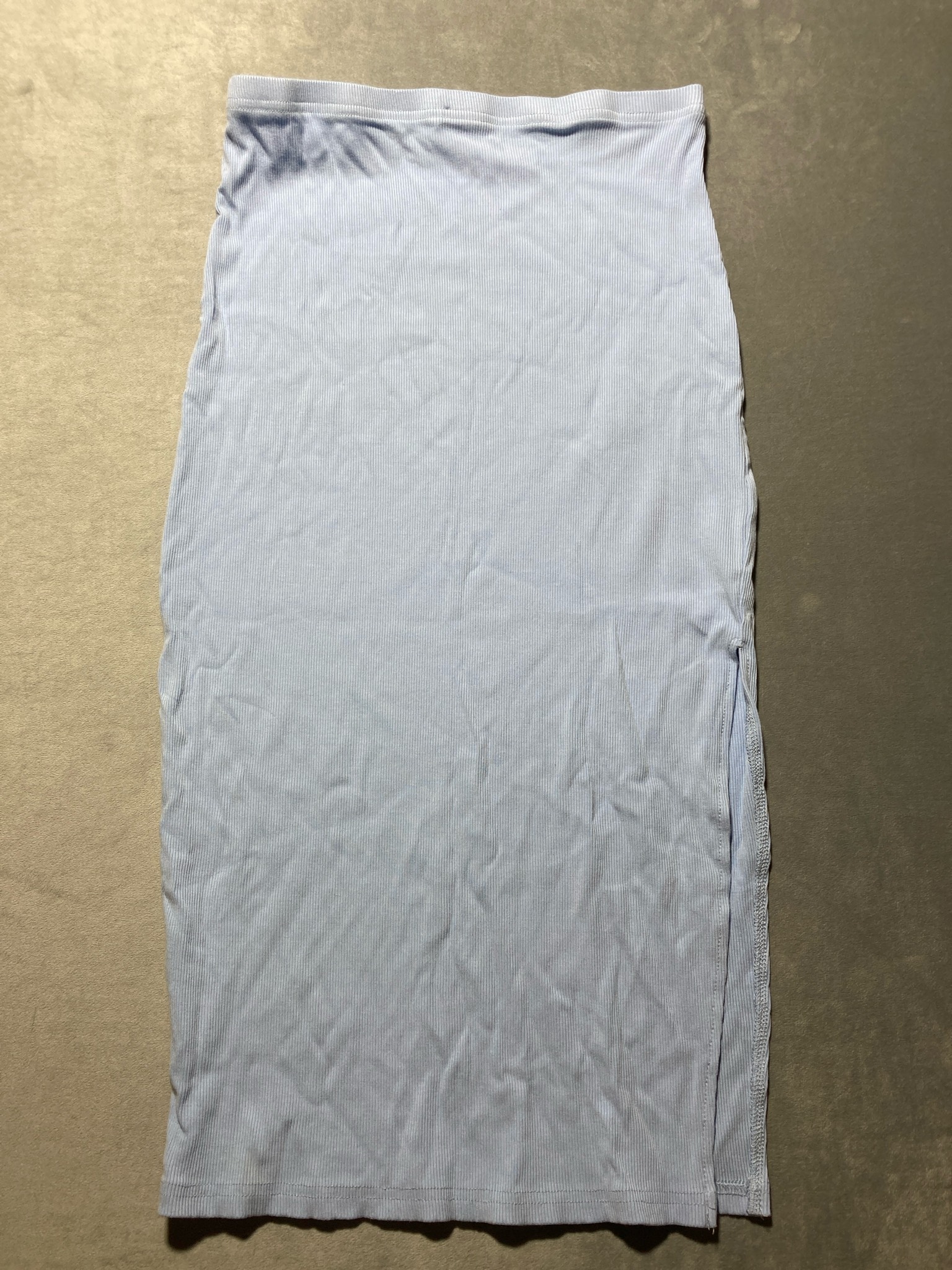 Pale Blue Rayon Blend Ribbed Skirt Size Large
