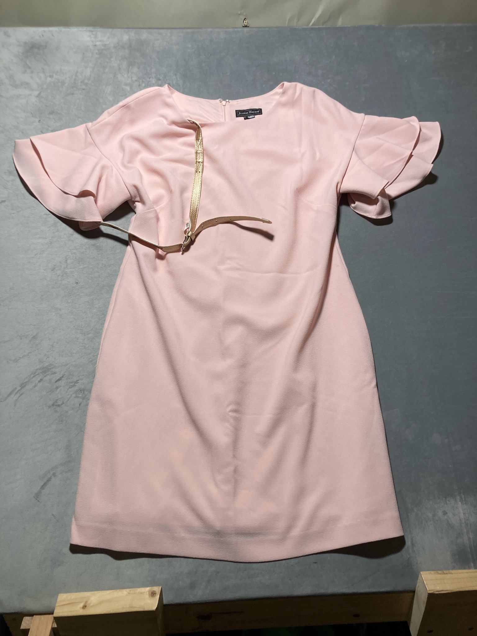 Jessica Howard Pink Short Sleeve Shift Dress Size 16