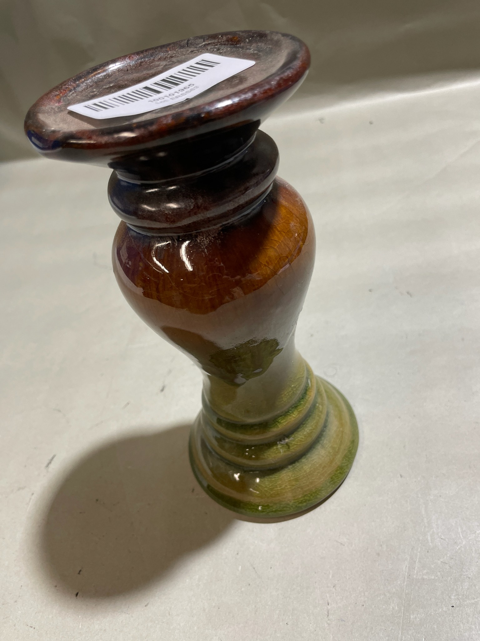 Multicolor Glazed Sculptural Candlestick Holder