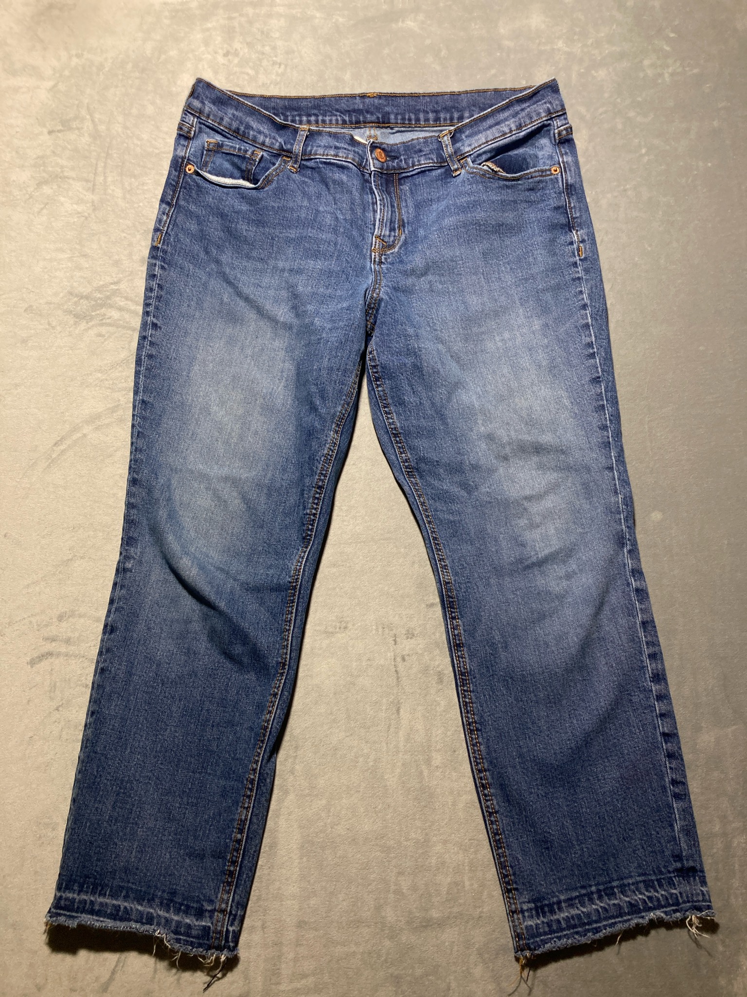 Blue Denim Straight Leg Jeans Size 12 Classic