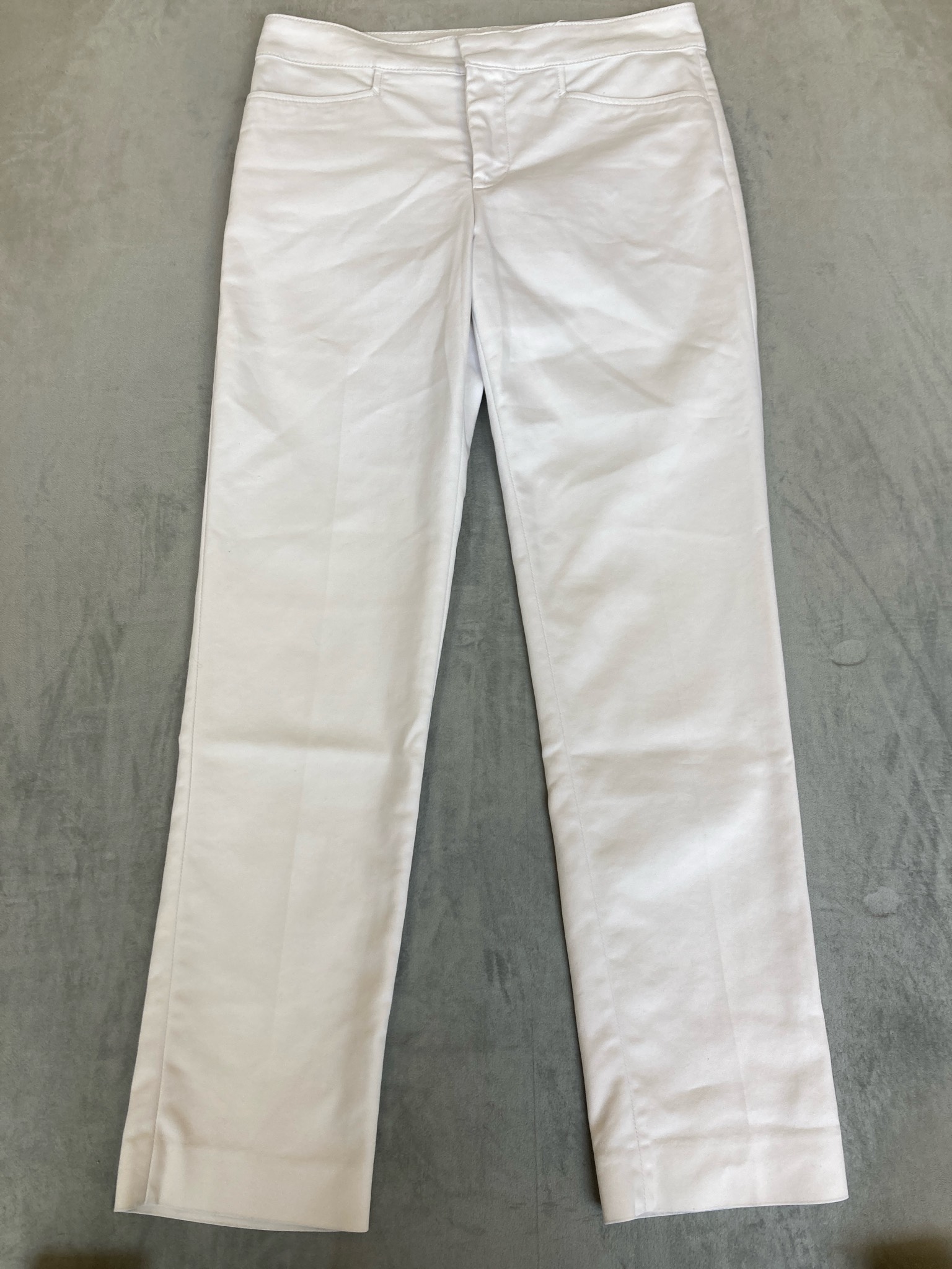 Chaps White Cotton-Blend Pants