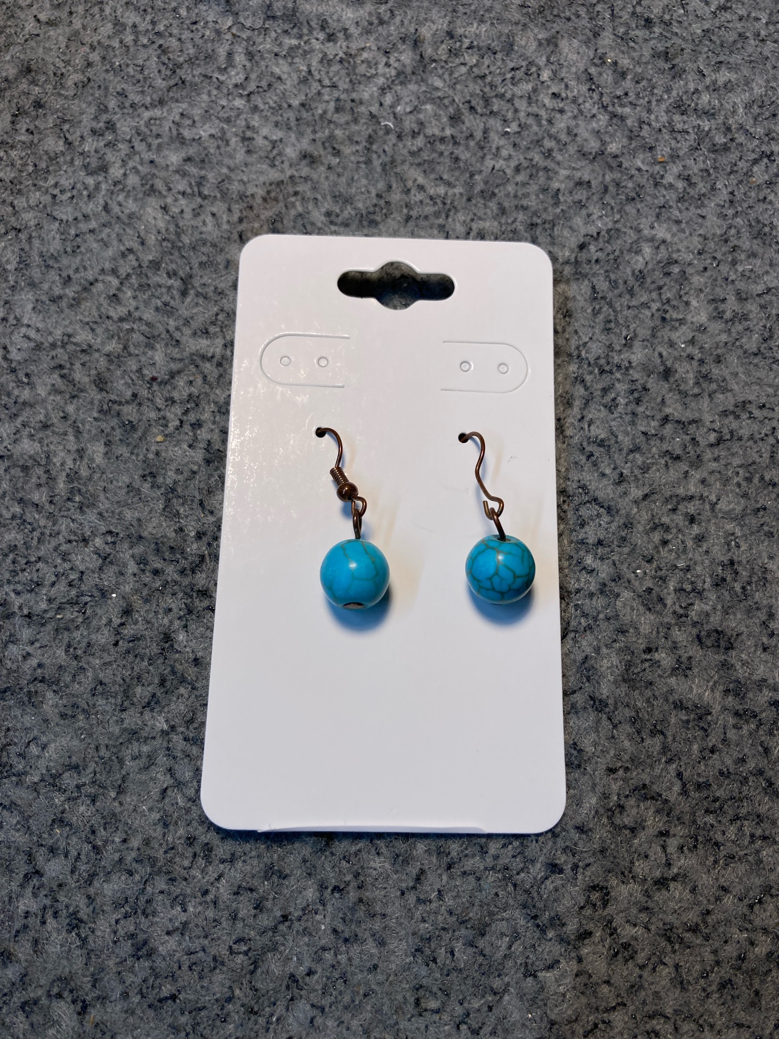 Turquoise Beaded Dangle Earrings