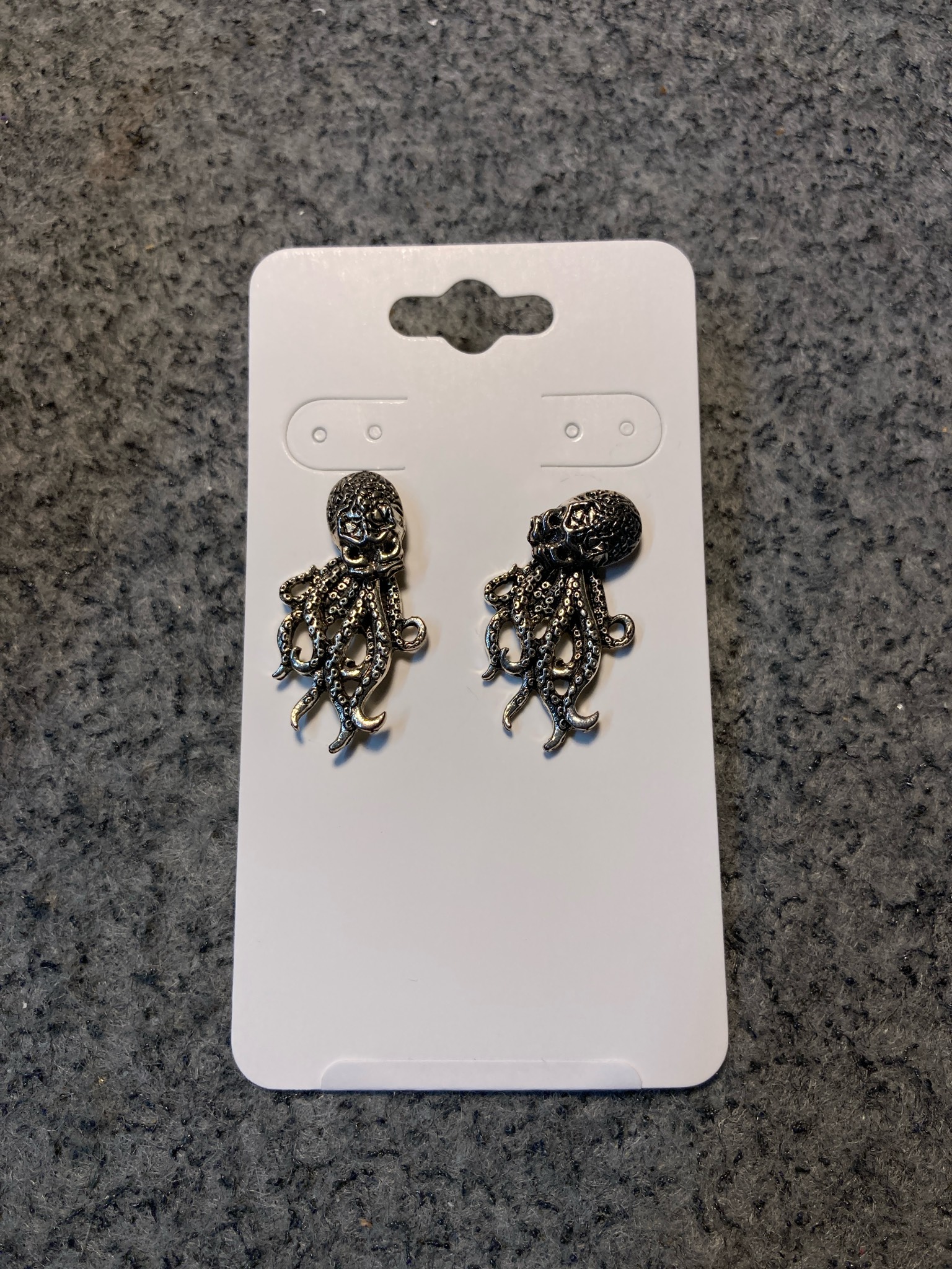 Gunmetal Octopus Stud Earrings