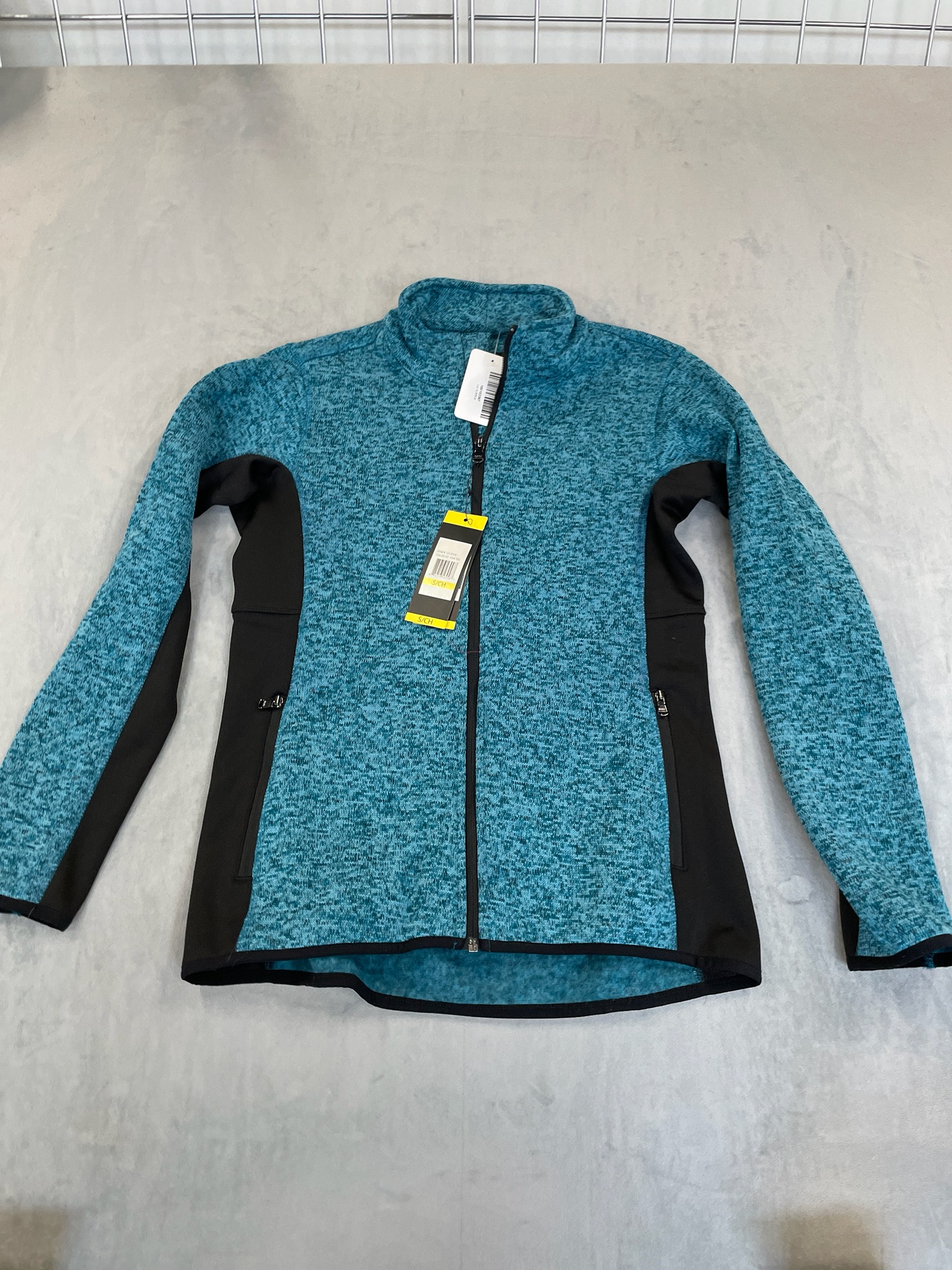 Marc New York Heathered Teal Knit Full-Zip Jacket Size S/CH