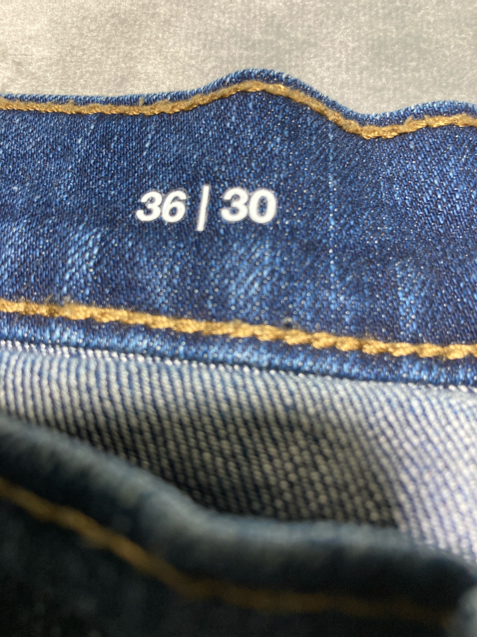 Blue Denim Straight Leg Jeans Size 36 / 30