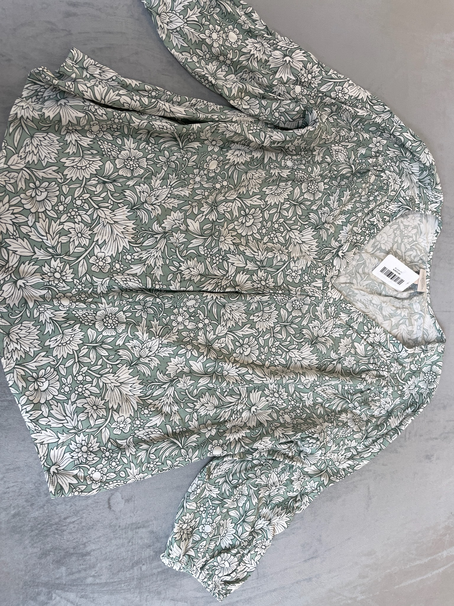 St. John's Bay Sage Green Floral Rayon Blouse Size 1X