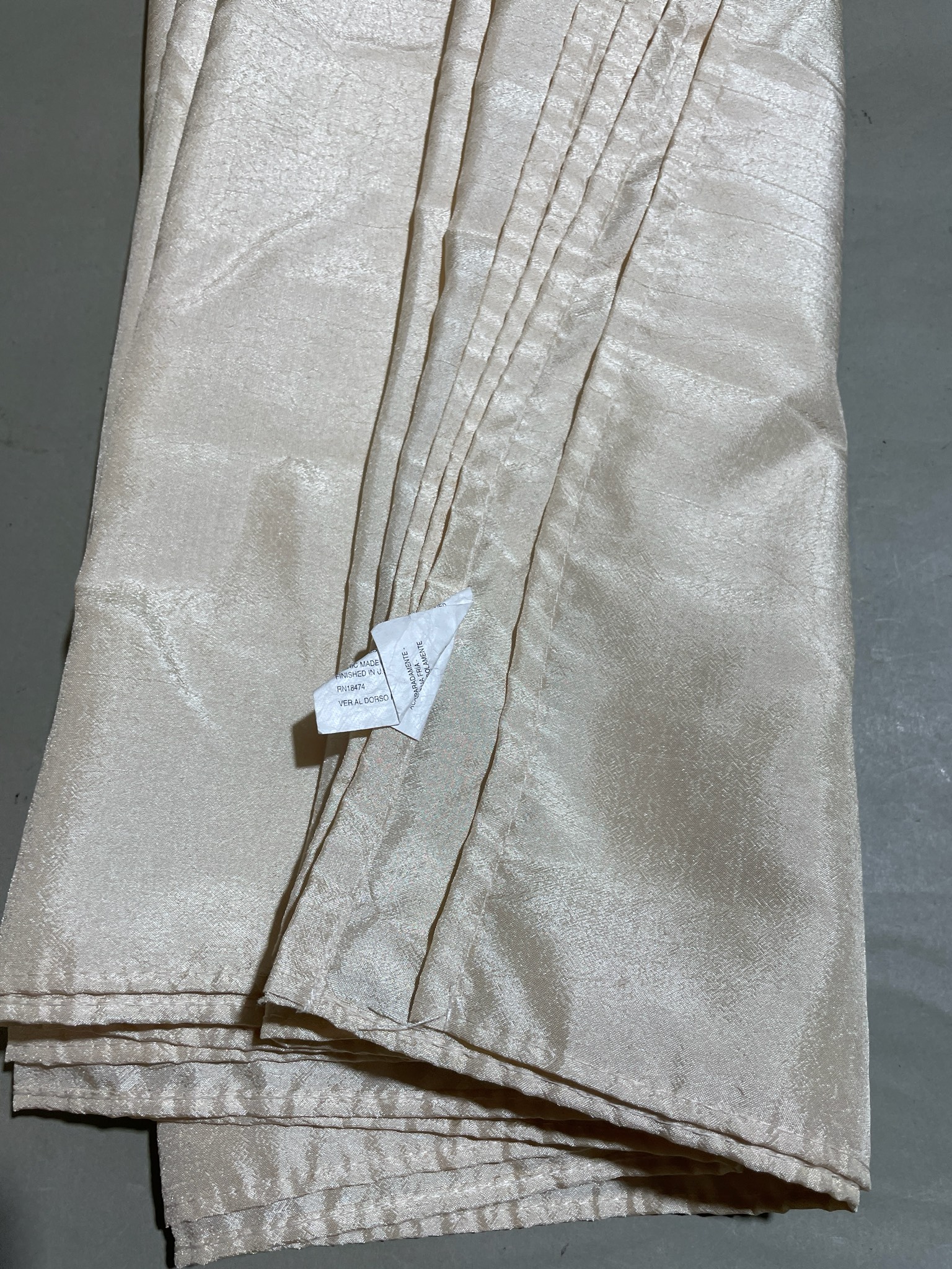 Ivory Satin-Like Curtain Panel