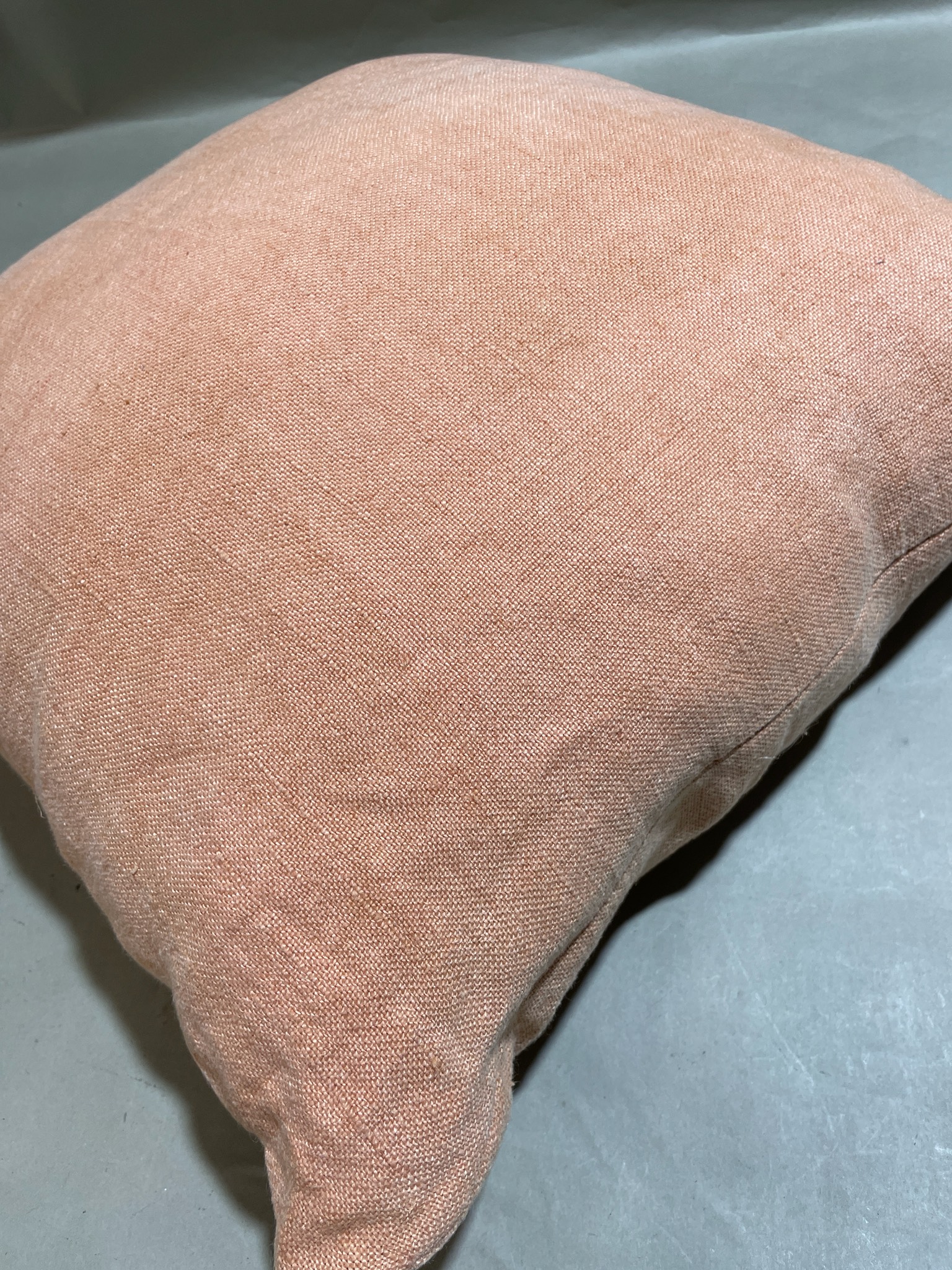 Peach Woven Square Throw Pillow