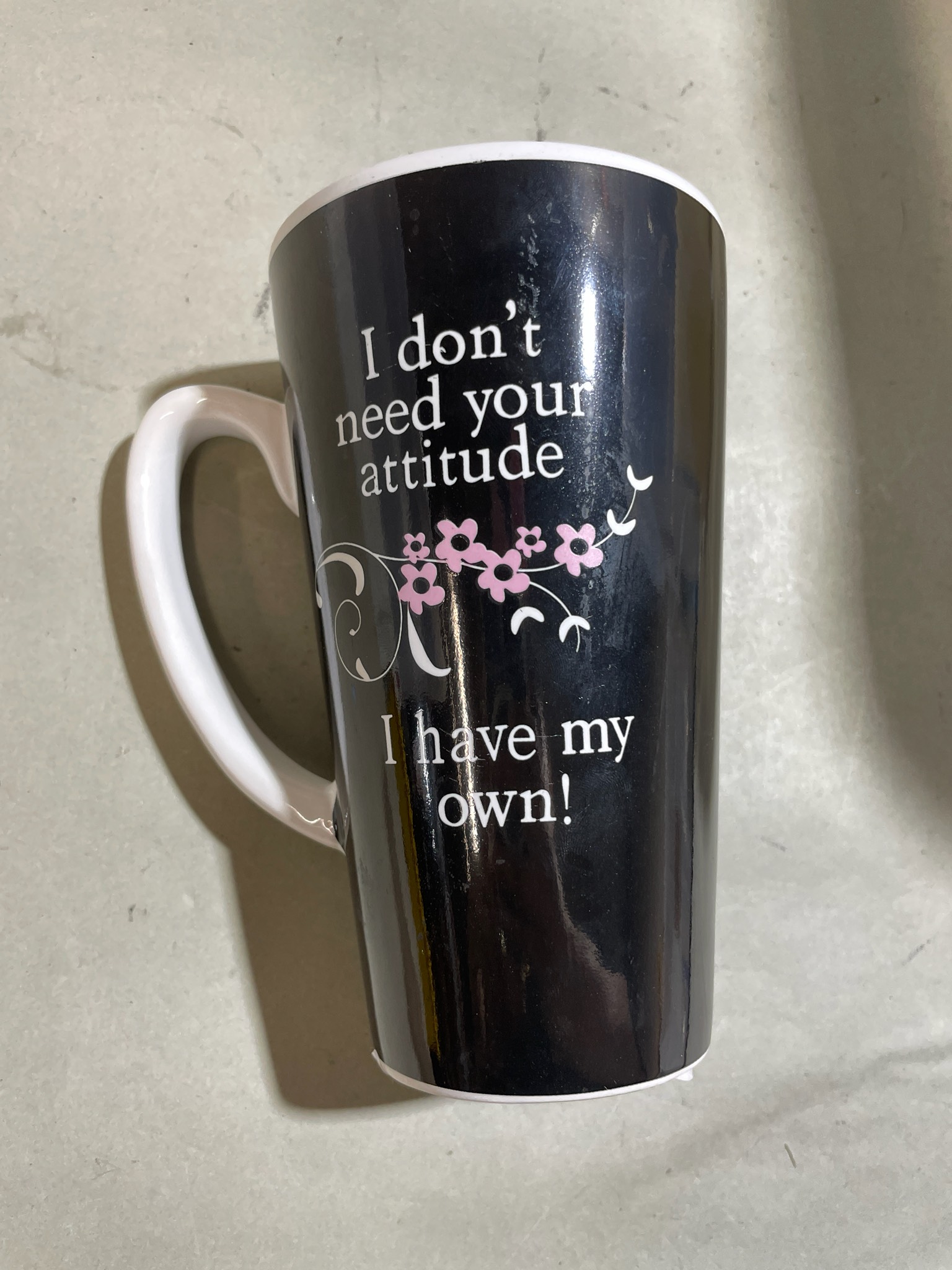 Black Ceramic Tall Coffee Mug