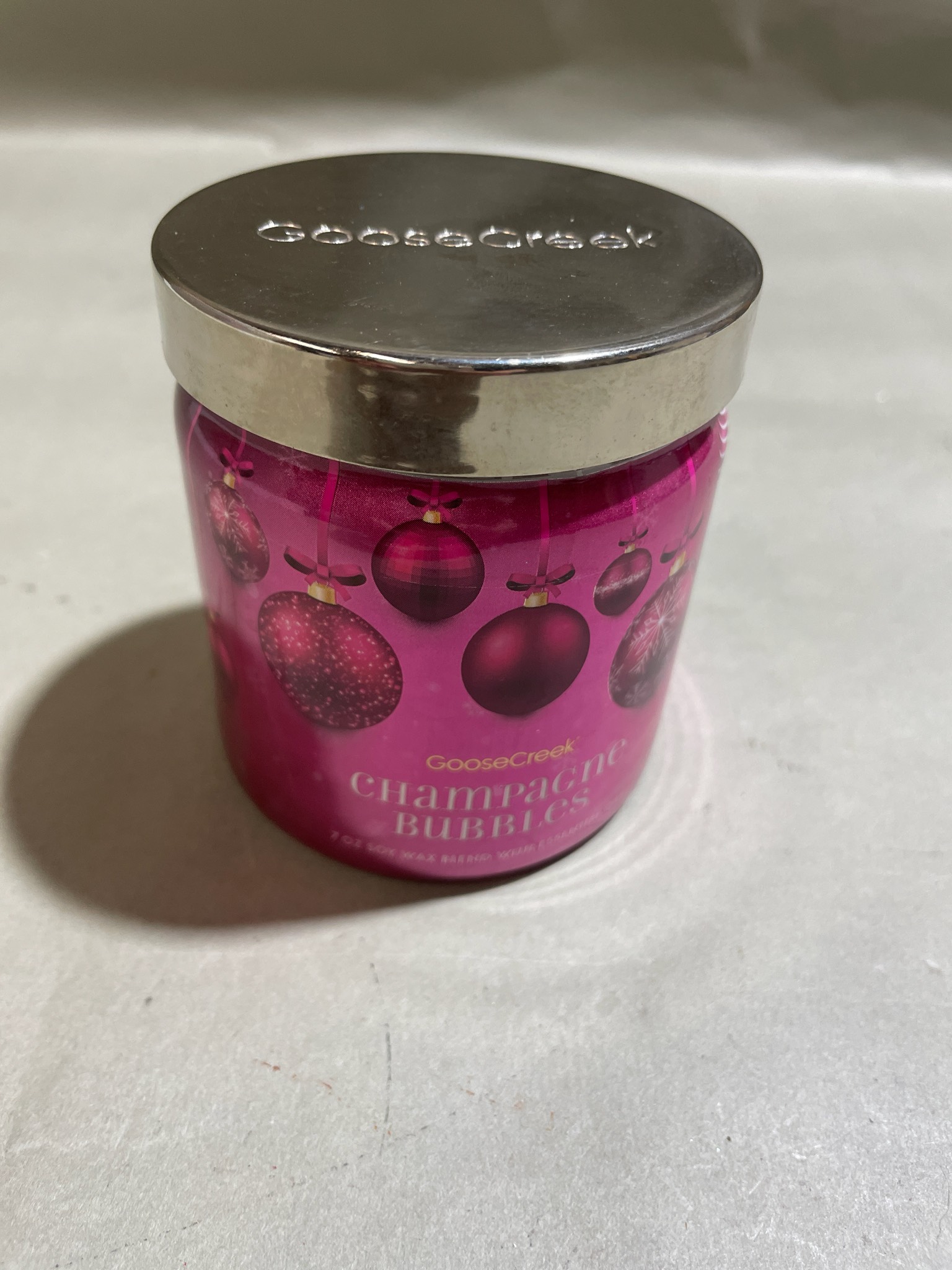 GooseCreek Pink Glass Jar Candle