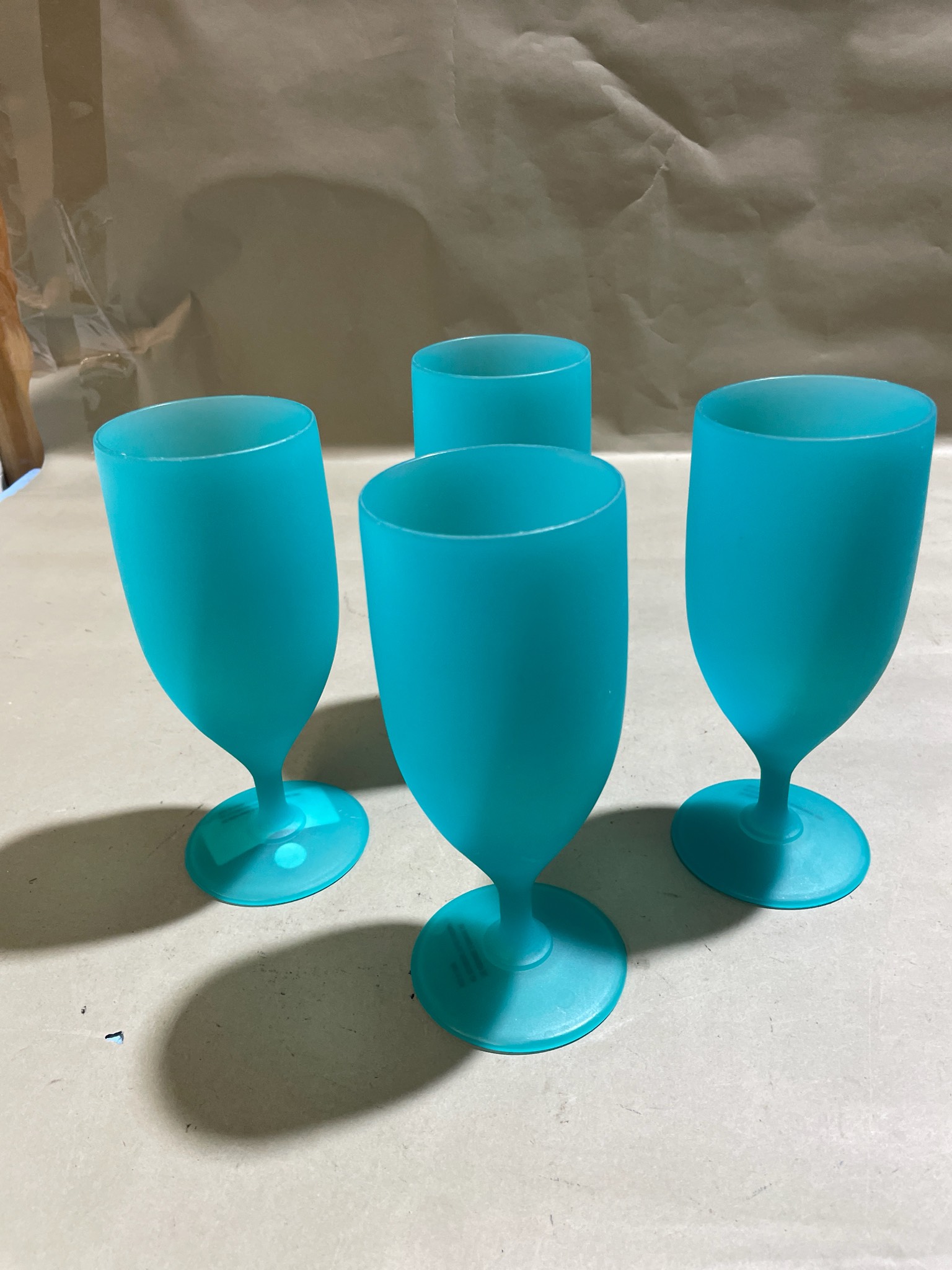 Turquoise Stemmed Goblets Set of 4