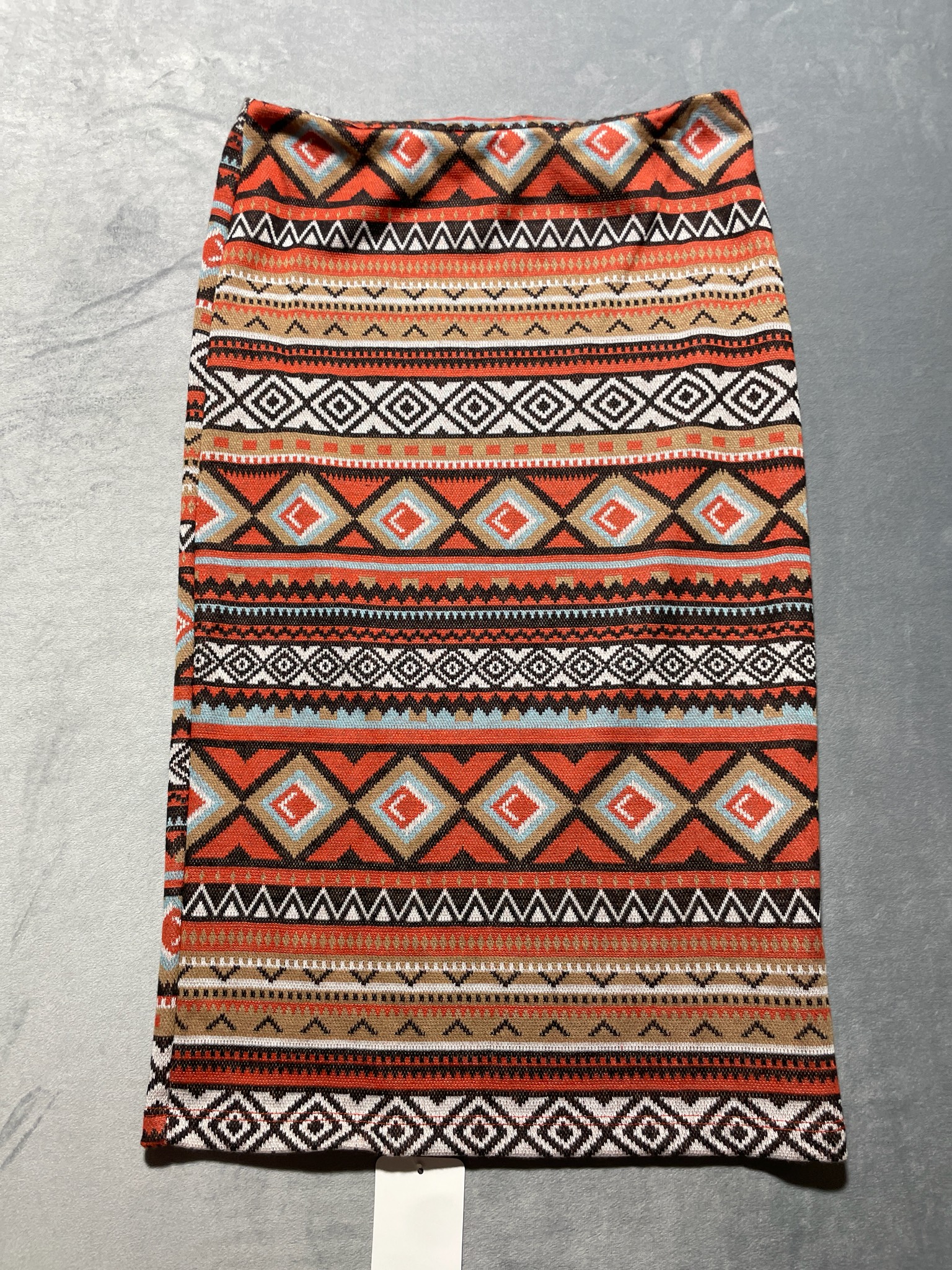 Chico's Rust Geometric Polyester Skirt Size S/C