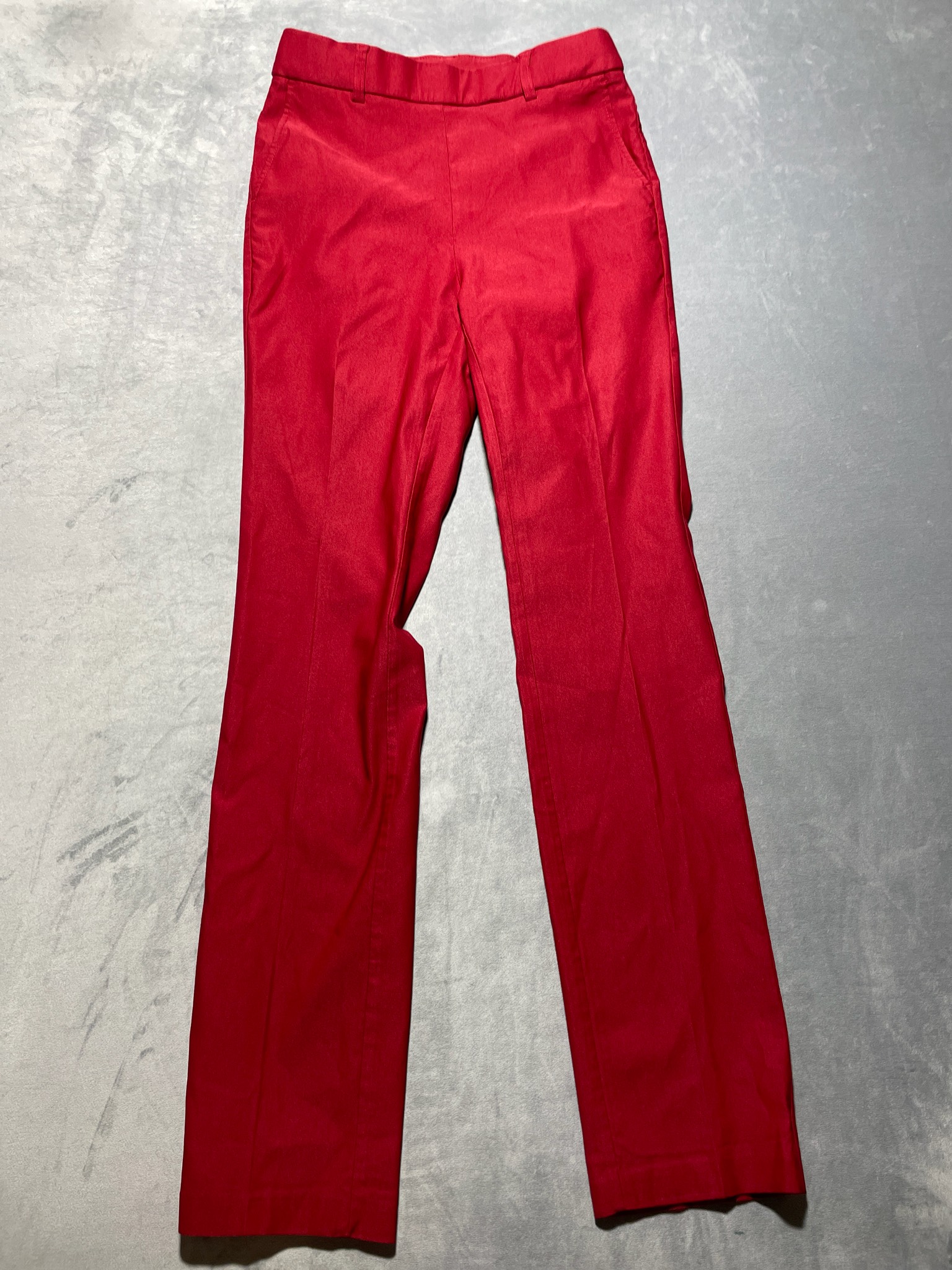 Rafaella Red Full Length Straight Leg Trousers