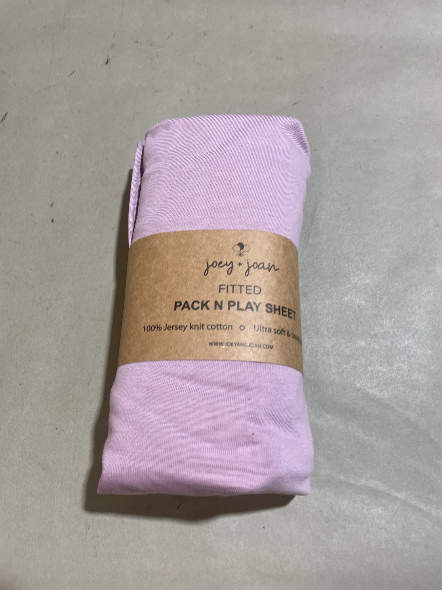 Joey + Joan Light Lavender Jersey Knit Cotton Fitted Pack N Play Sheet Size 27 x 39 inches