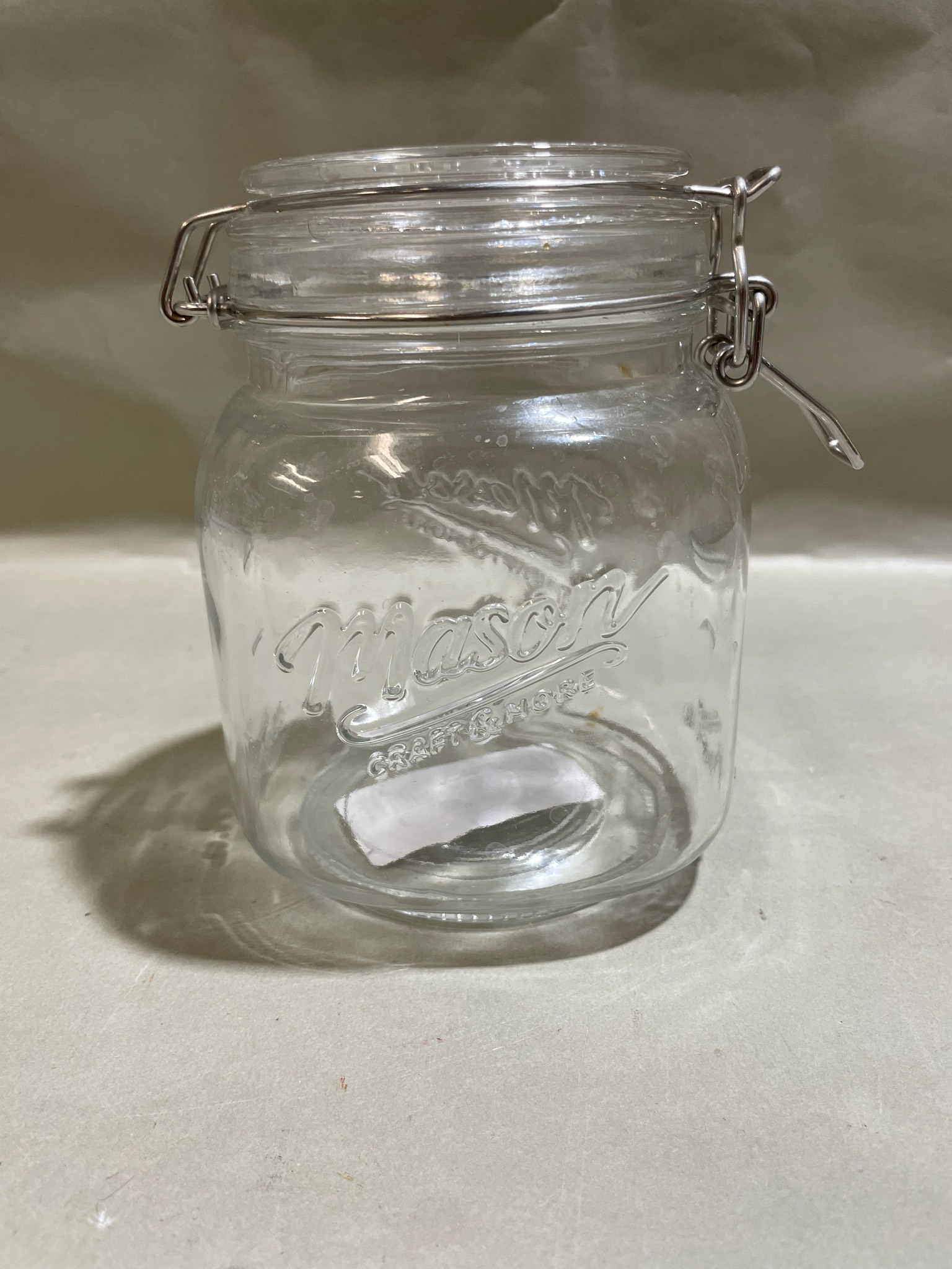 Mason Clear Glass Clamp-Lid Jar
