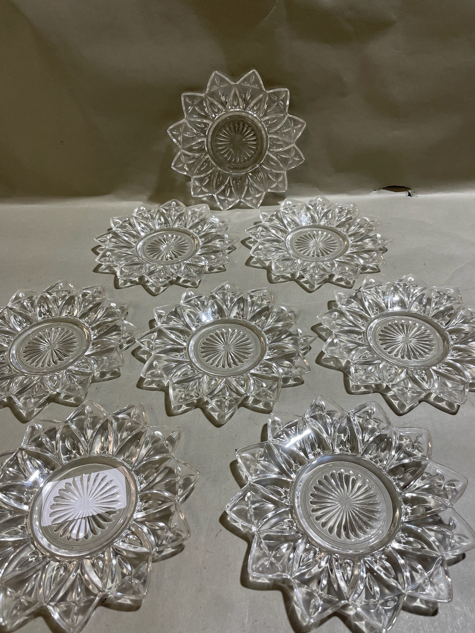 Clear Flower Shaped Glass Dish Set