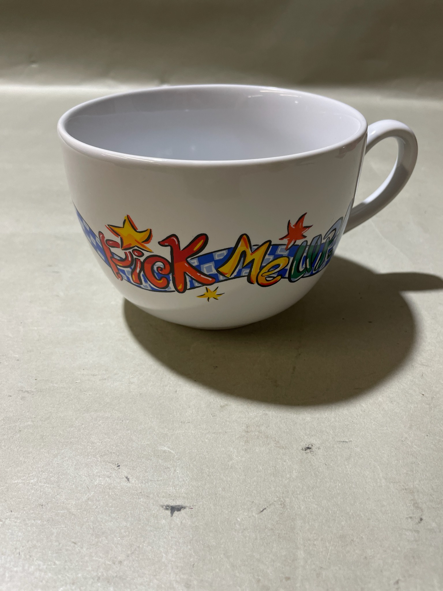 White Wide-Mouth Ceramic Mug Size Large