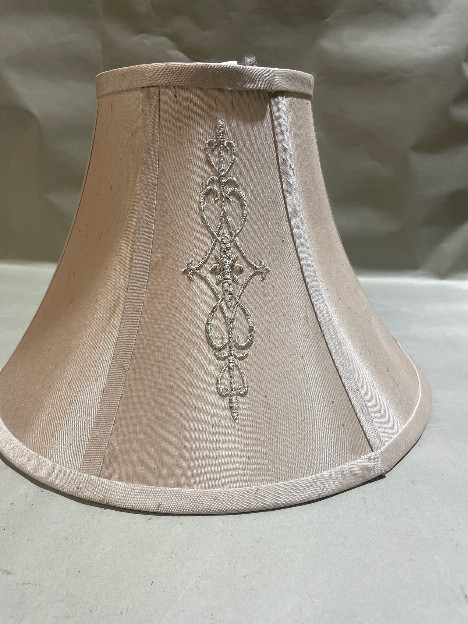 Beige Embroidered Bell Lampshade