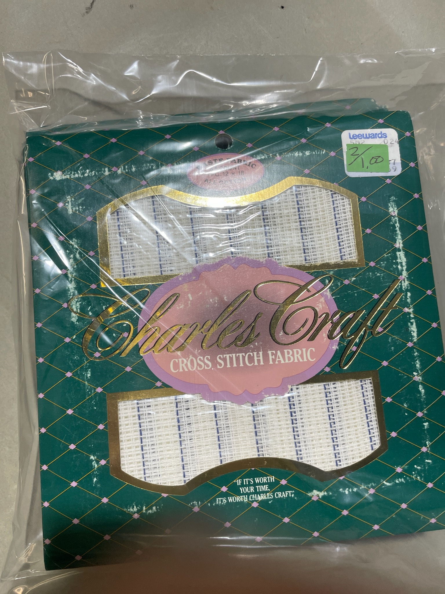 Charles Craft White Aida Cross Stitch Fabric Pack Size 12 x 18