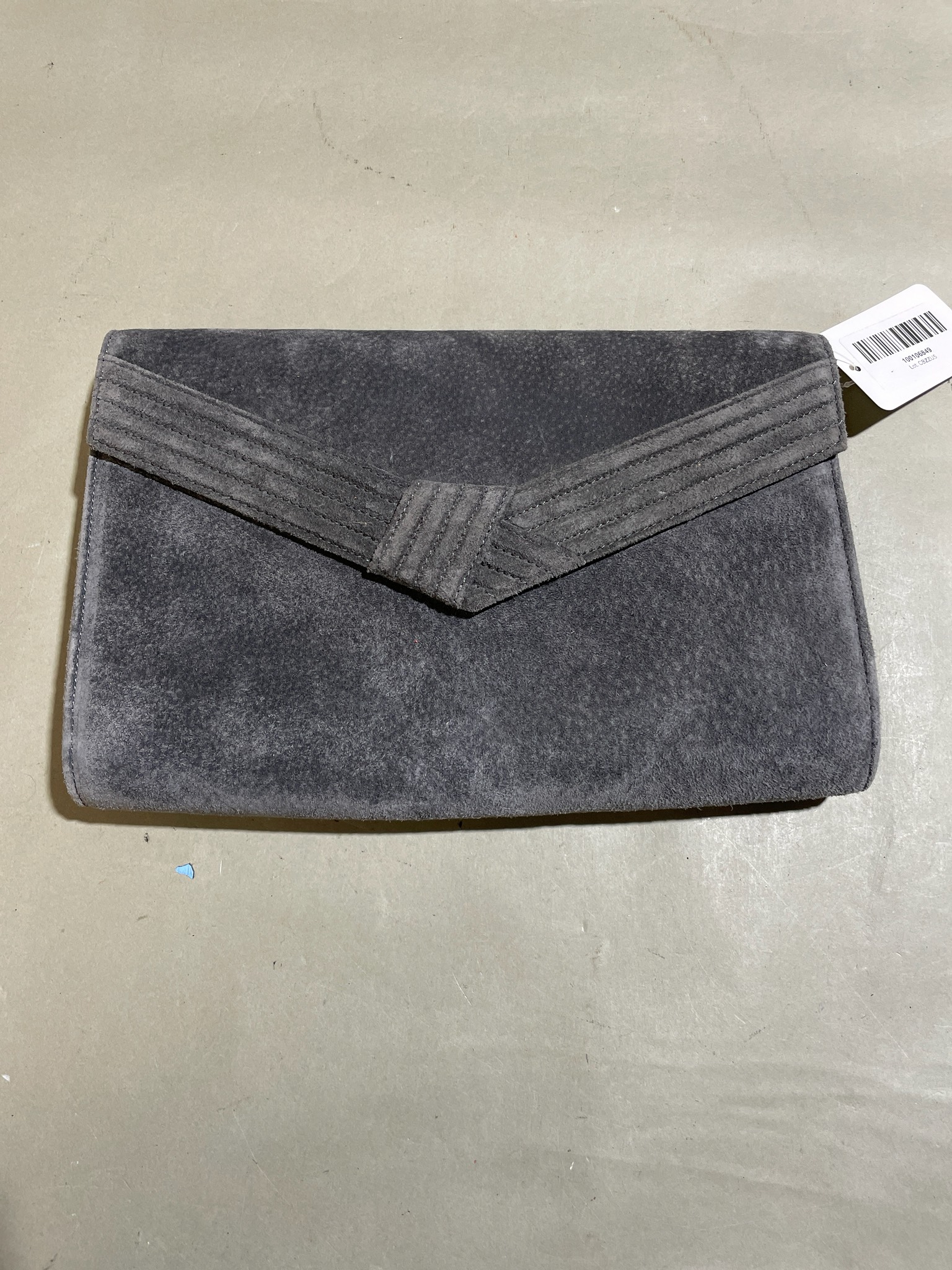 Charcoal Suede Envelope Clutch
