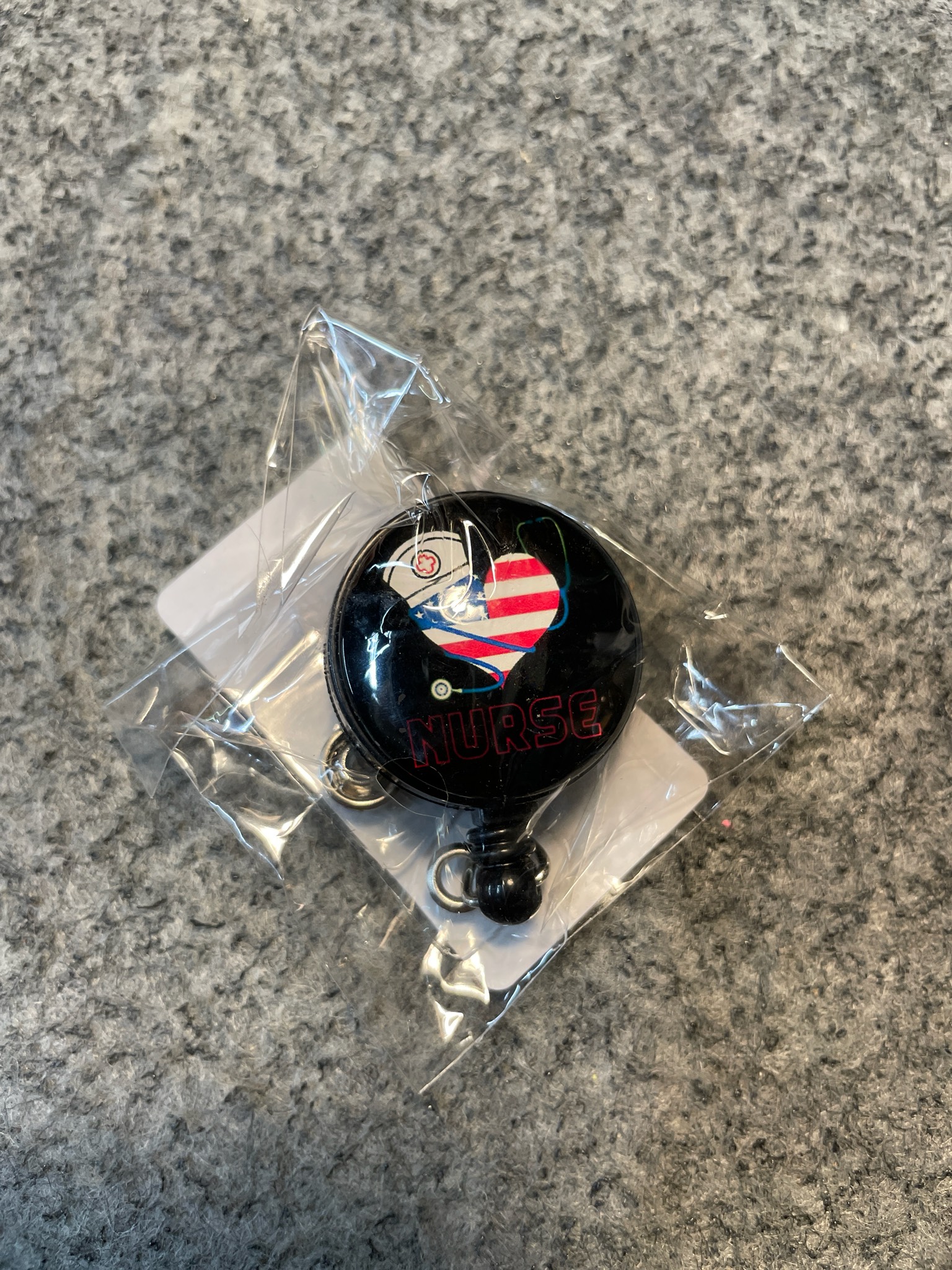 Black Patriotic Nurse Badge Reel