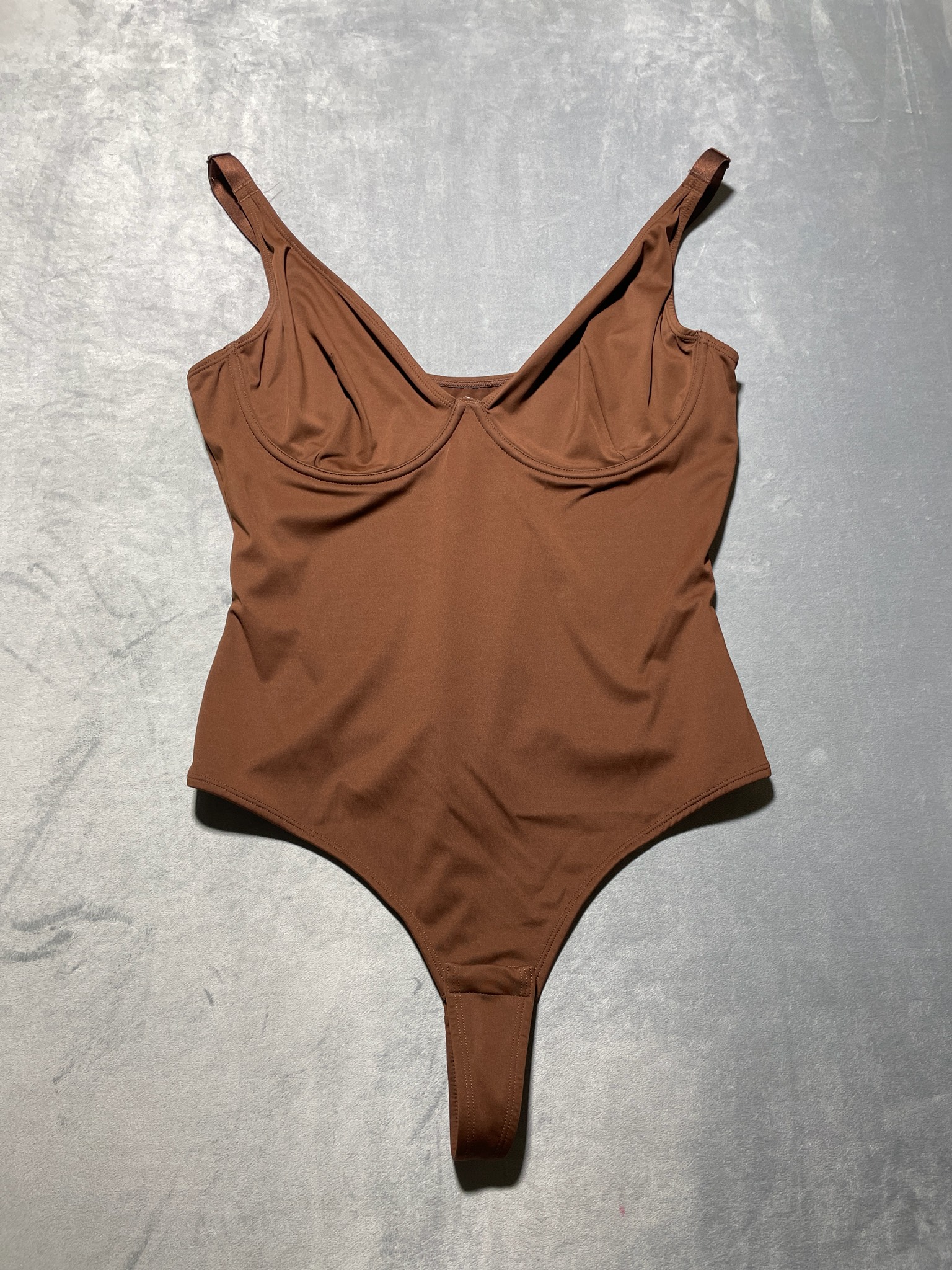 Brown Nylon Spandex Bodysuit Size XL