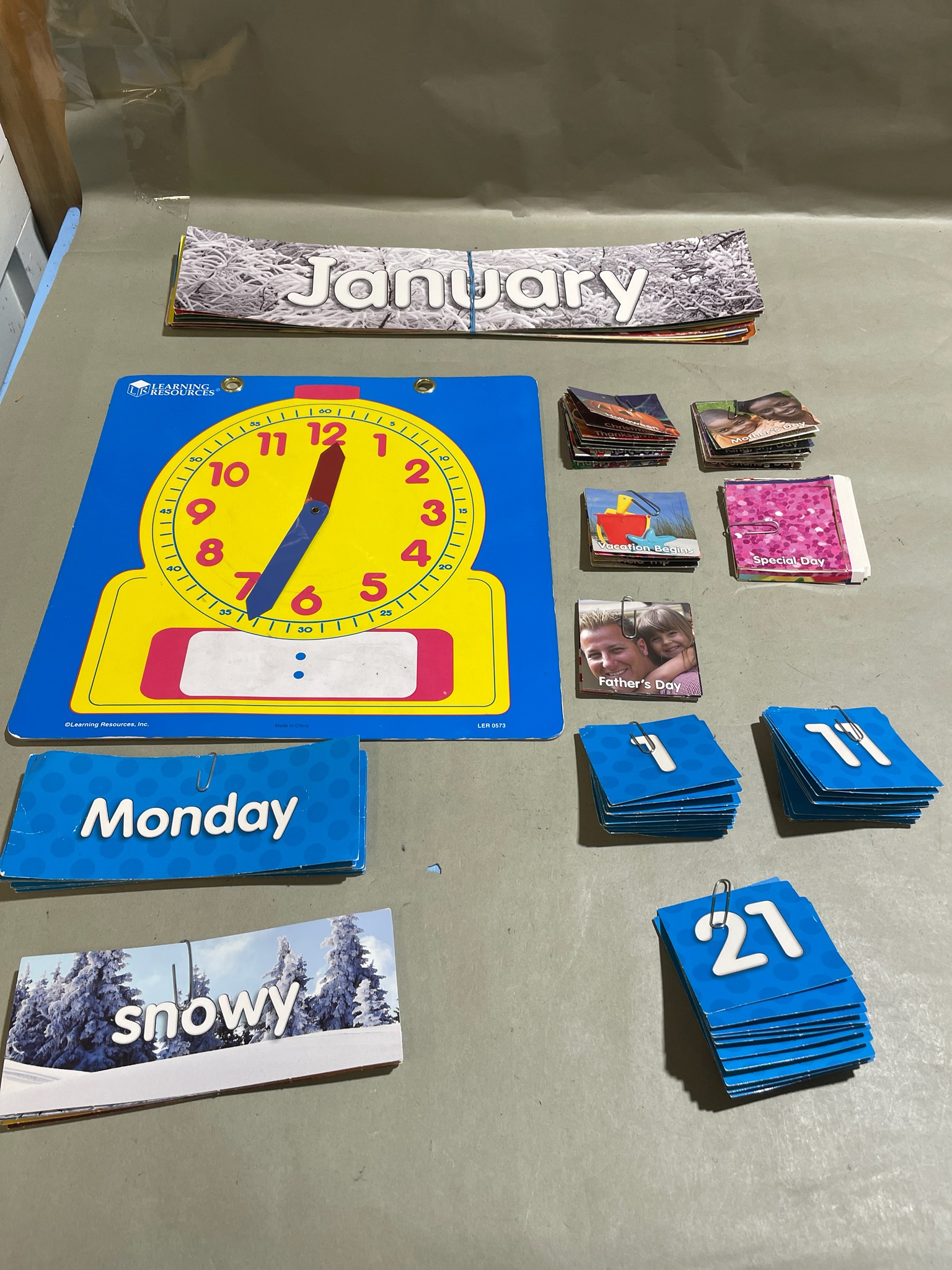 Learning Resources Blue and Yellow Teaching Clock and Calendar Set