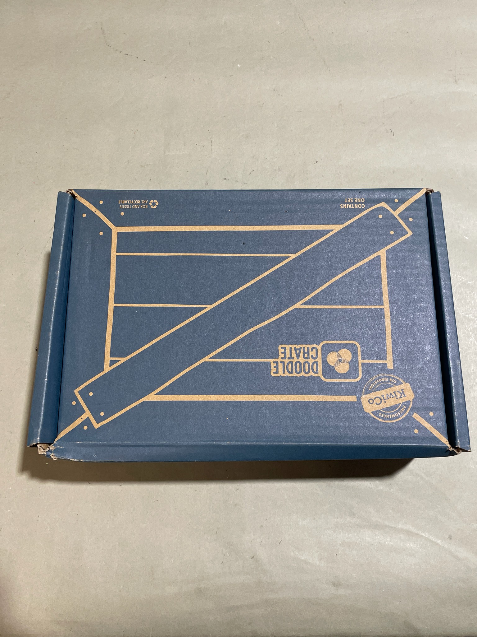 KiwiCo Blue Geometric Craft Kit Box