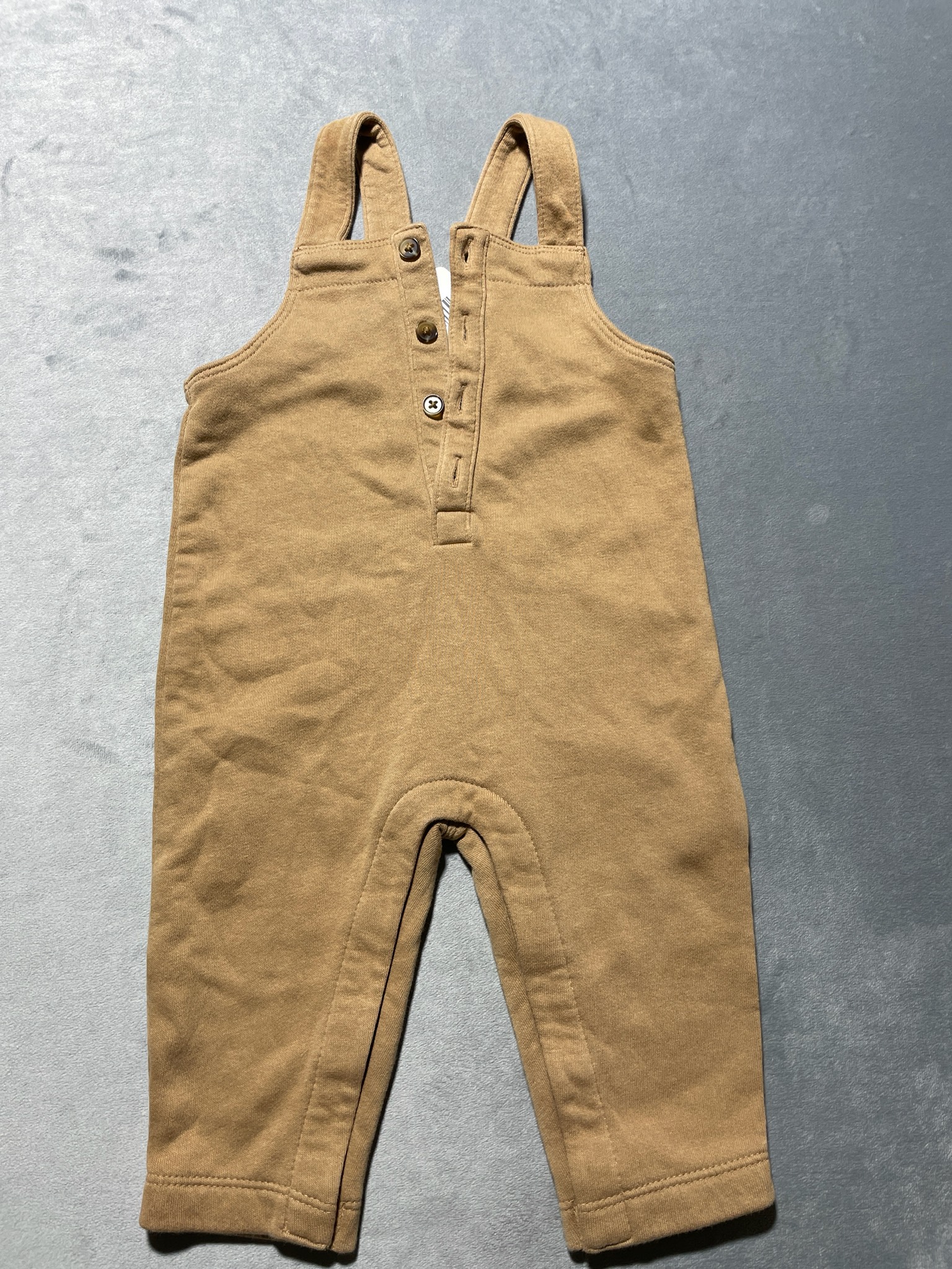 Old Navy Tan Knit Overalls Size 6-12 M