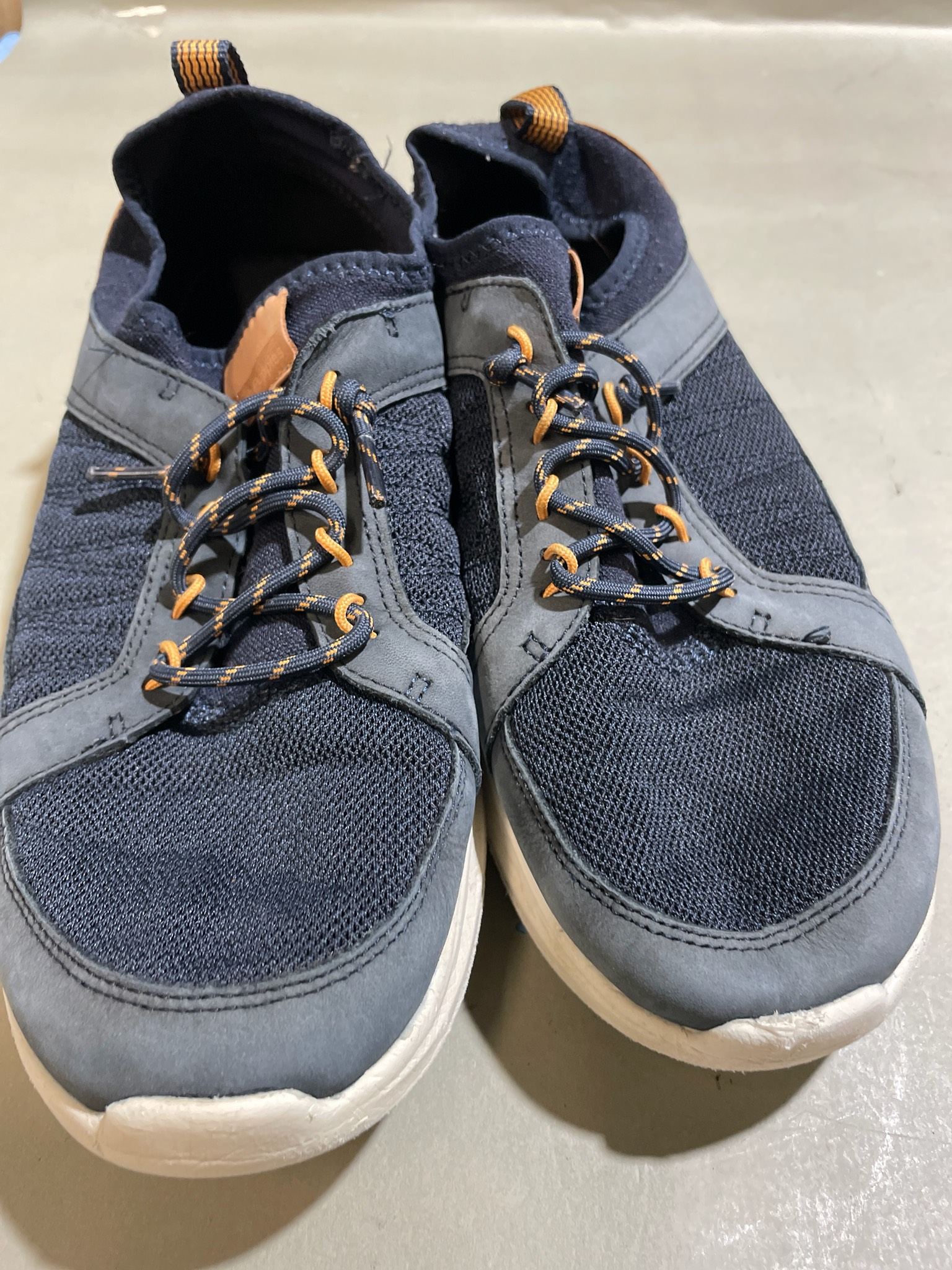 Navy Knit Low-Top Sneakers
