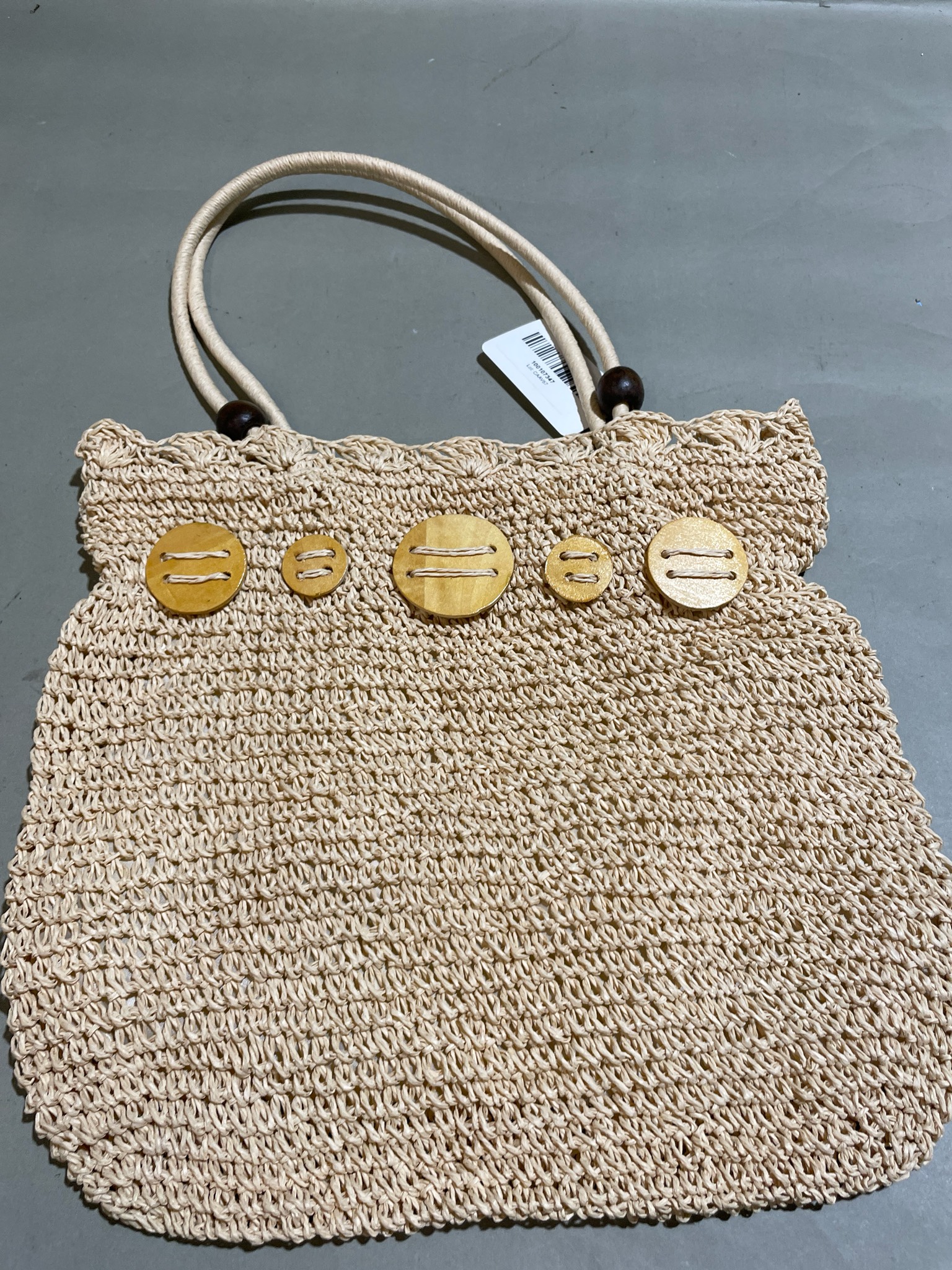Natural Beige Woven Tote